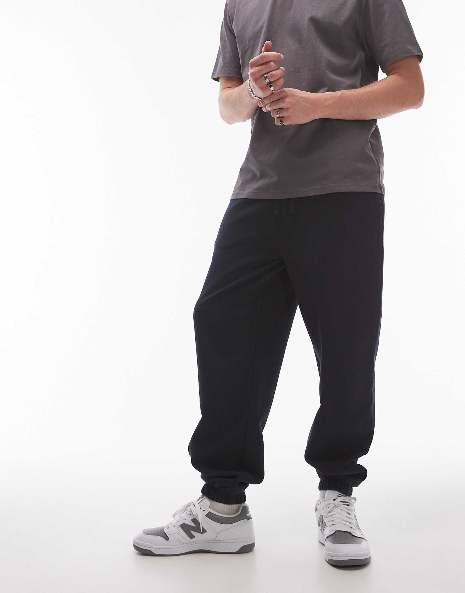 Спортивные брюки Topman оверсайз темно-синего цвета 7990₽