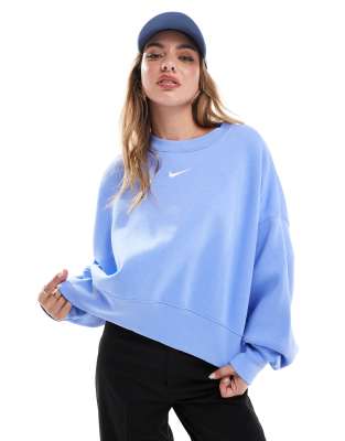 Флисовая толстовка Nike Phoenix over-oversize синего цвета