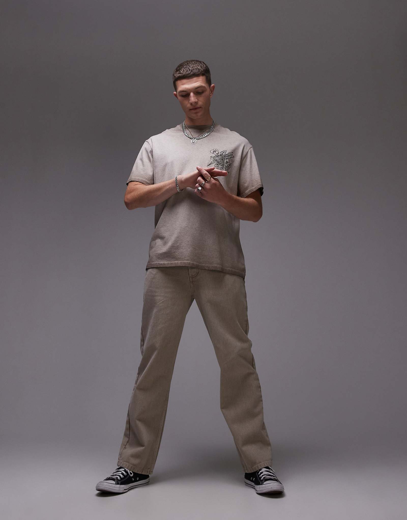 Свободные брюки Topman кремового цвета 7090₽