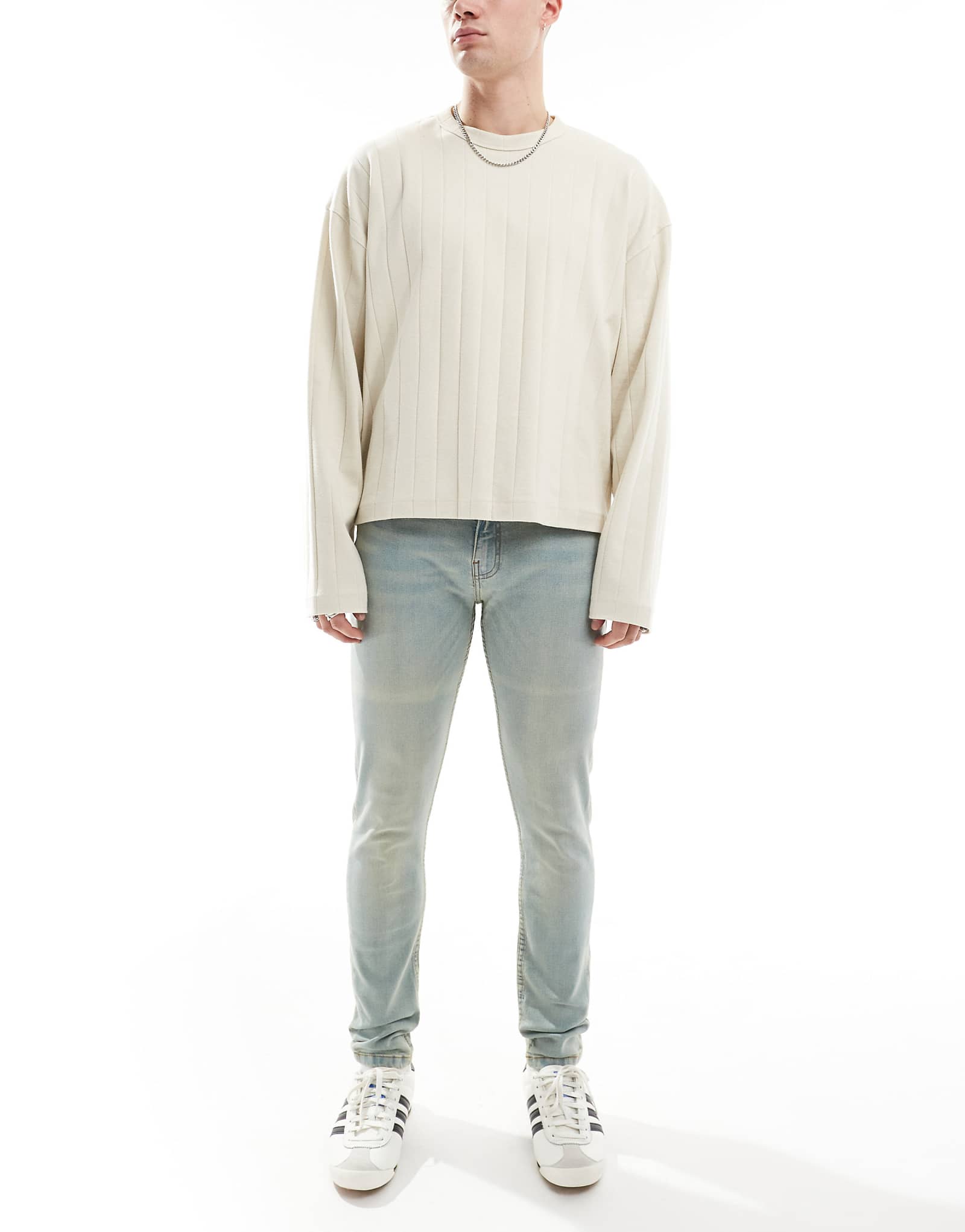 Джинсы-скинни-стрейч DTT светло-голубого винтажного оттенка 4090₽