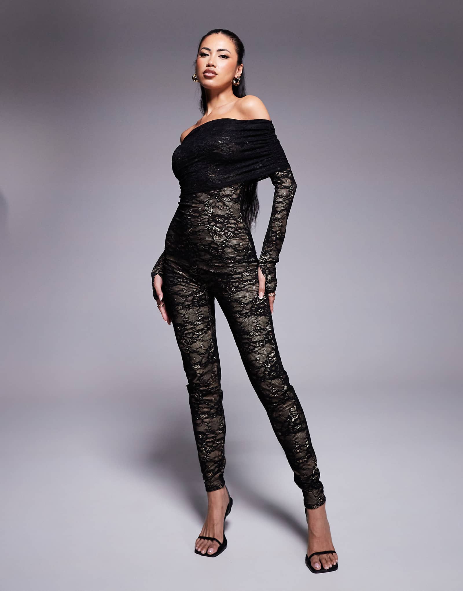 Кружевной комбинезон бордо Wanderdoll черного цвета 21290₽