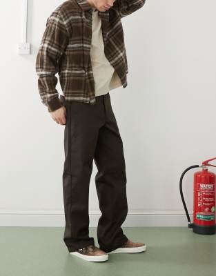 Прямые рабочие брюки Dickies 874 темно-коричневого цвета   brown
