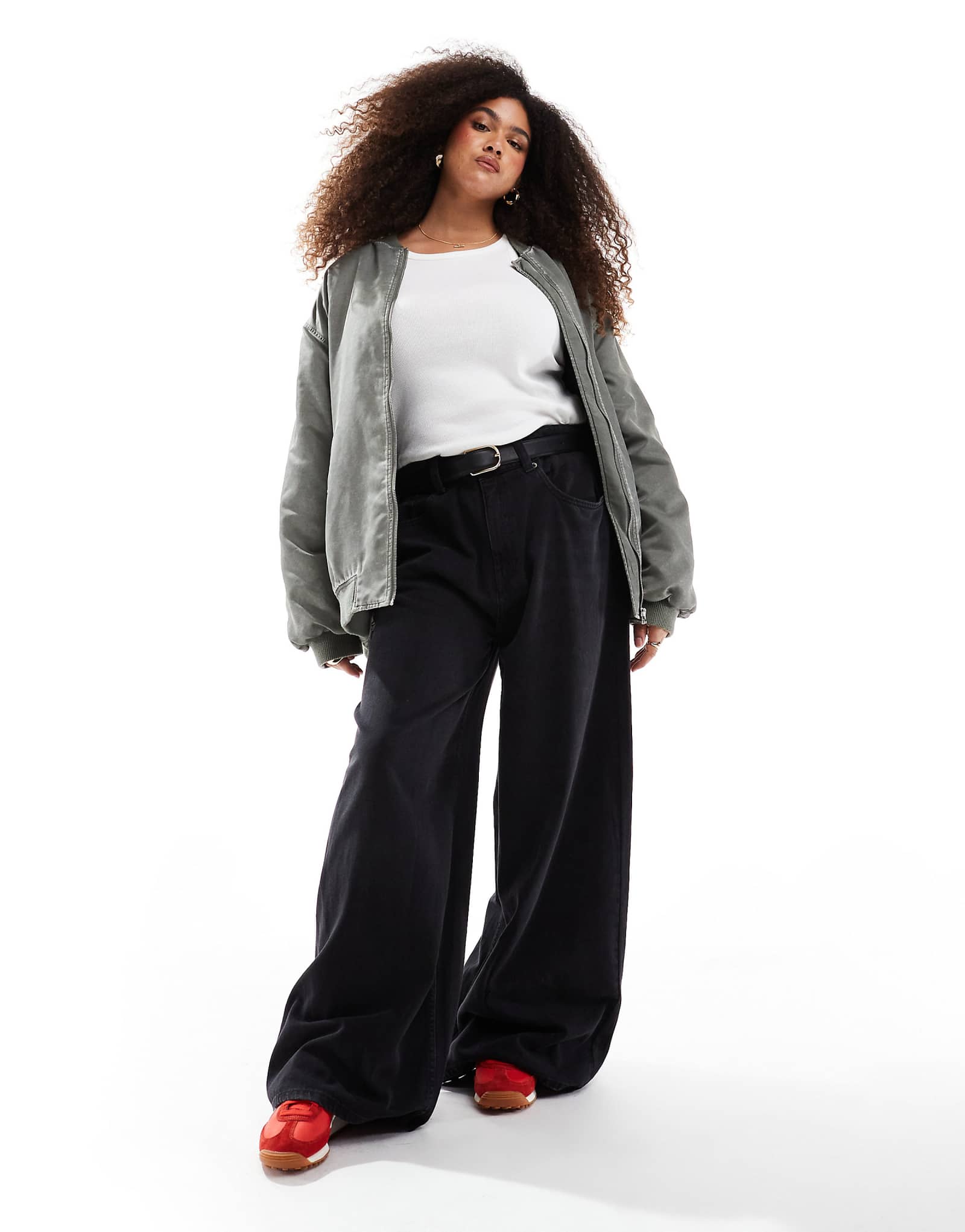 Мягкие широкие джинсы ASOS DESIGN Curve черного цвета 8290₽