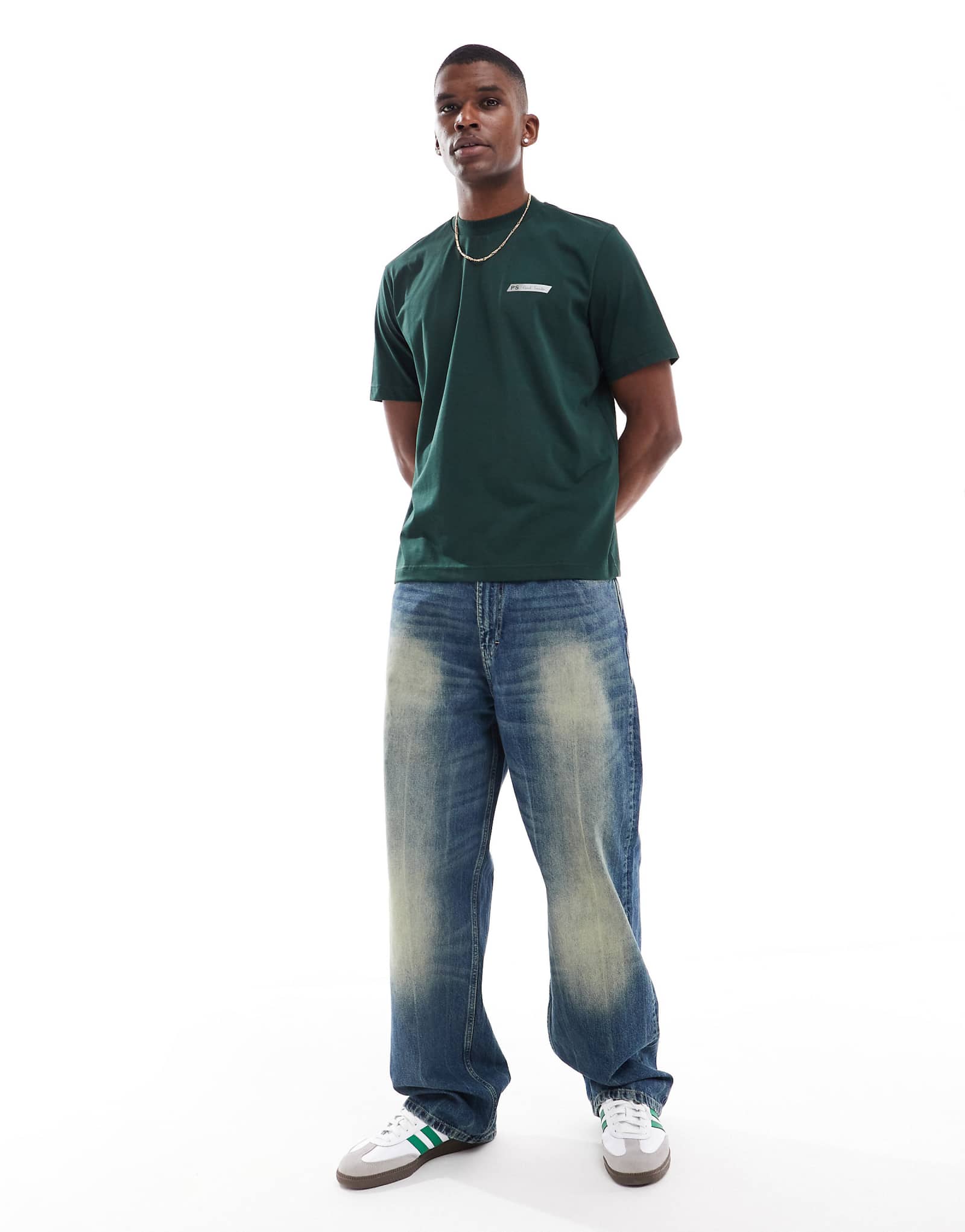Футболка PS Paul Smith в тяжелом весе с логотипом зеленого цвета 10690₽