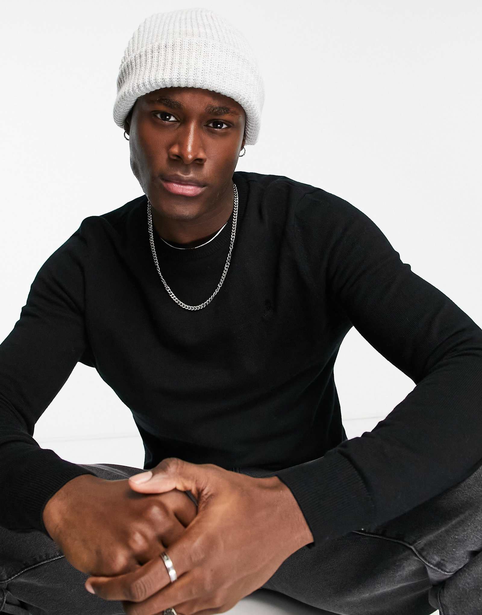 Черный свитер с круглым вырезом Scalpers 19690₽