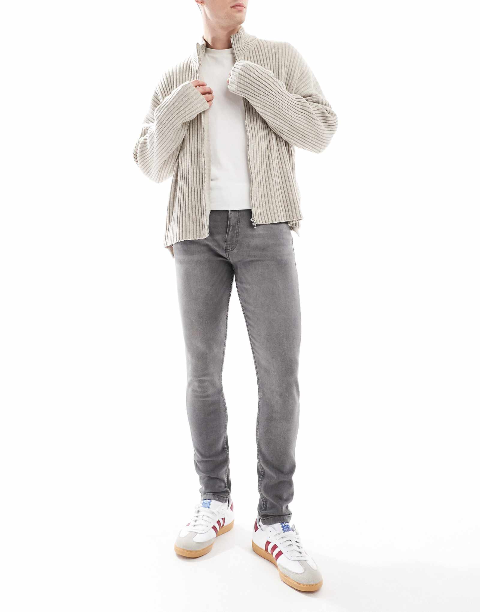 Джинсы-скинни DTT stretch серого цвета 5090₽