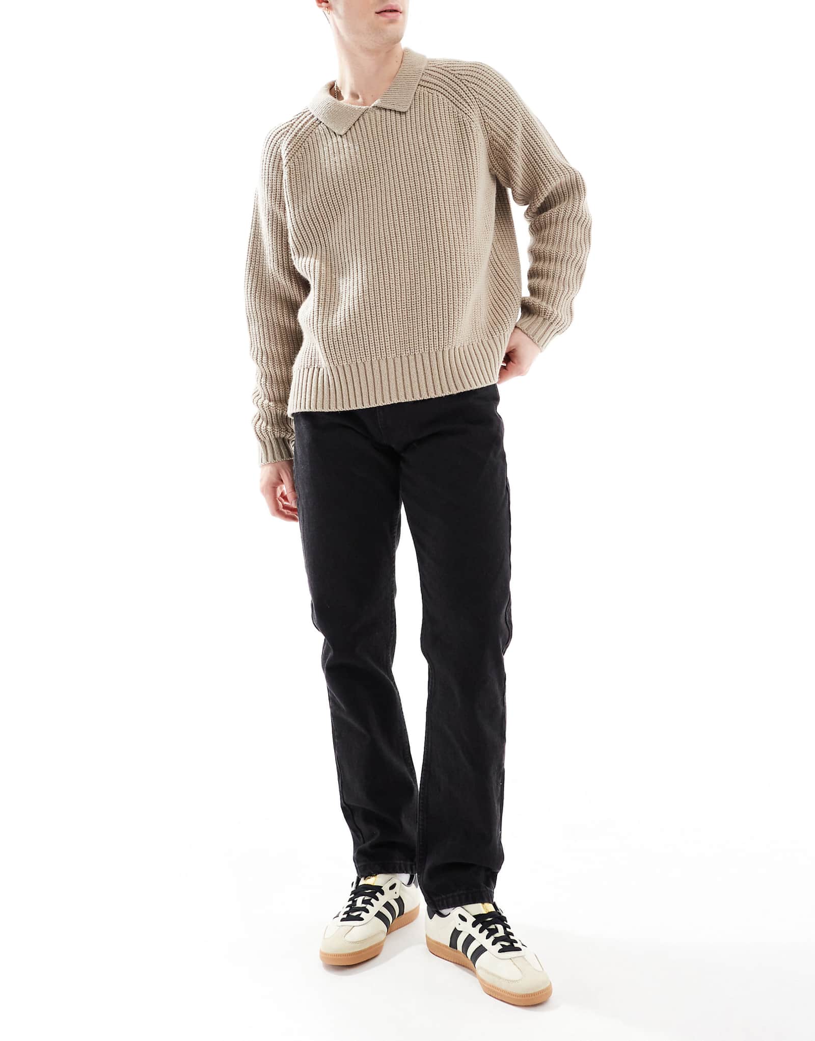 Жесткие джинсы прямого кроя DTT черного цвета, стиранные