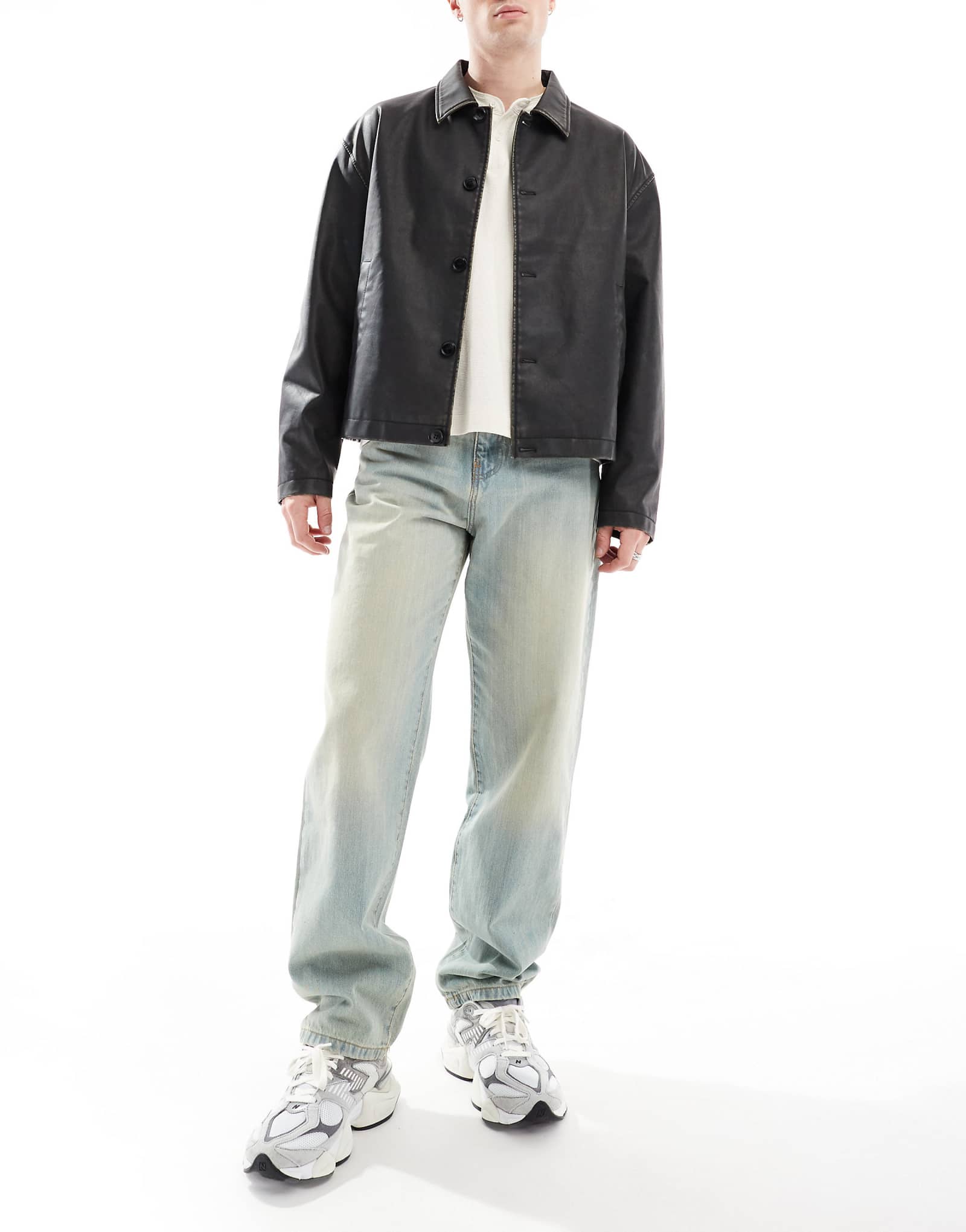 Жесткие мешковатые джинсы DTT светло-голубого винтажного оттенка 5290₽