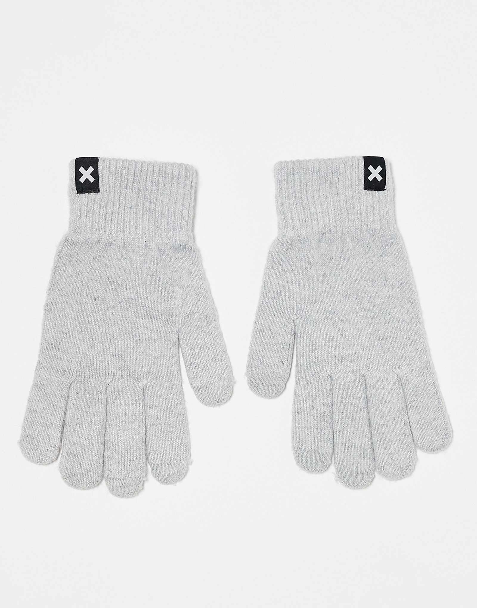 Перчатки с сенсорным экраном COLLUSION из светло-серого вереска 2190₽