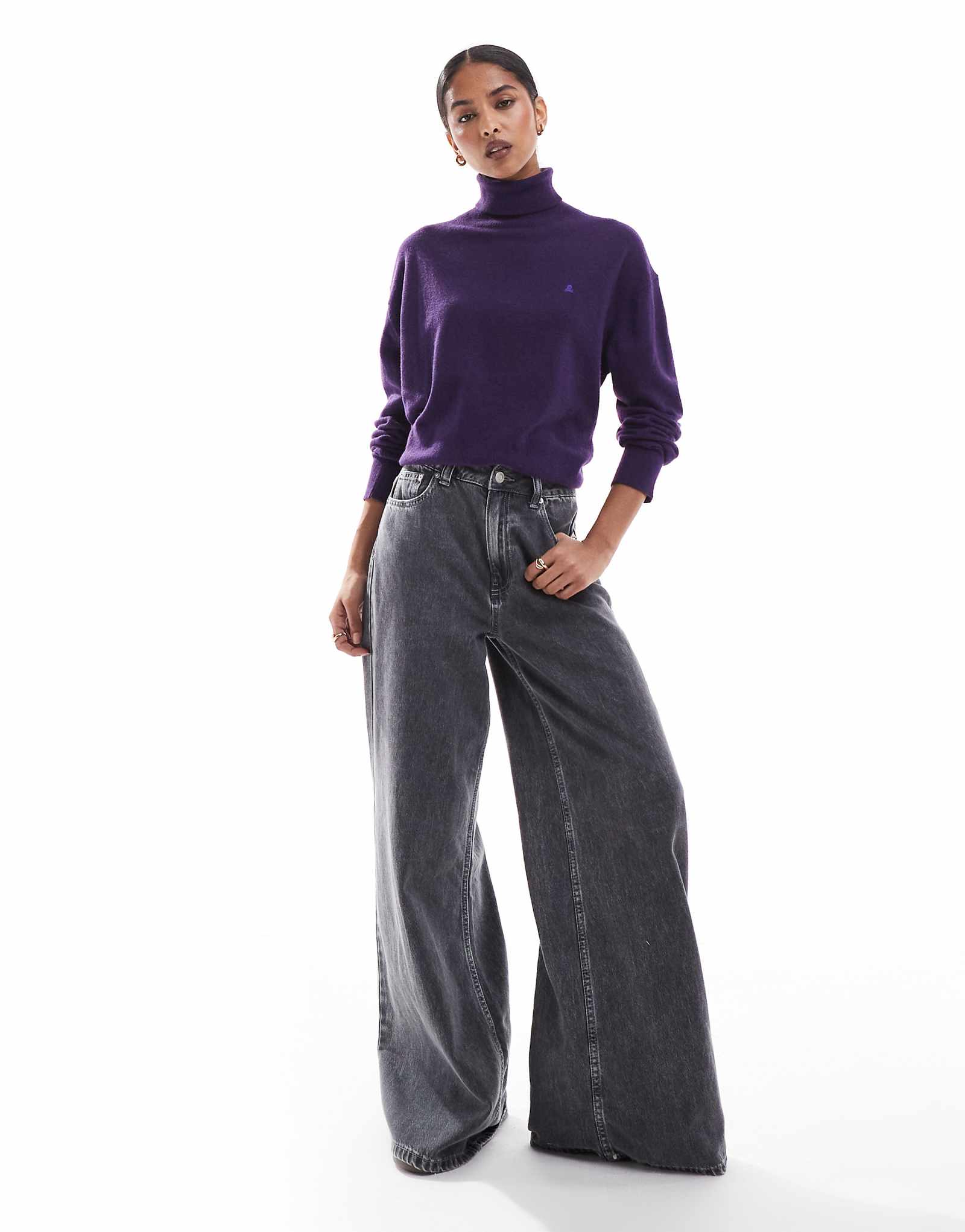 Свитер Scalpers joy turtle темно-фиолетового цвета 18390₽