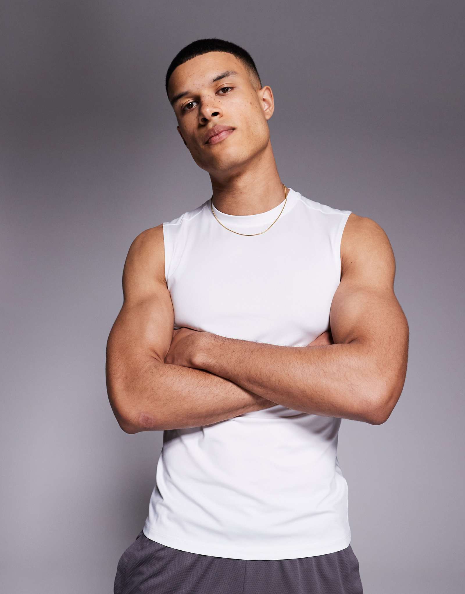 Быстросохнущий майка для тренировки мышц ASOS 4505 Icon белого цвета