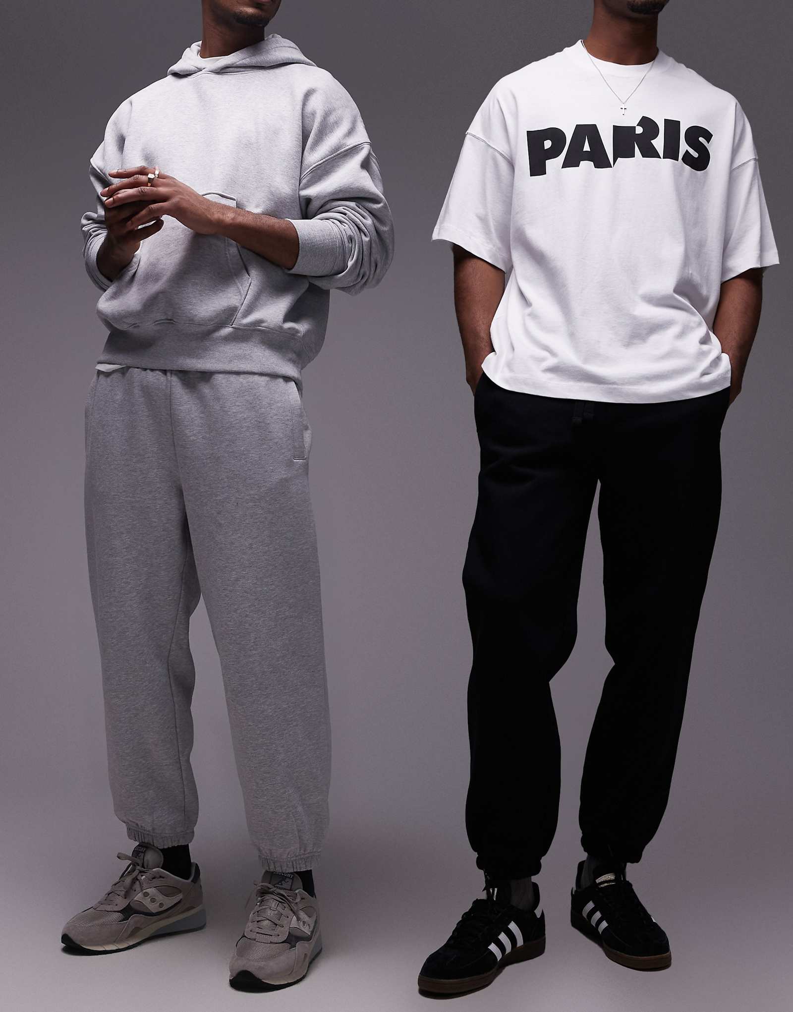 Спортивные брюки премиум-класса Topman 2 pack в черном и сером цветах вереска 18390₽