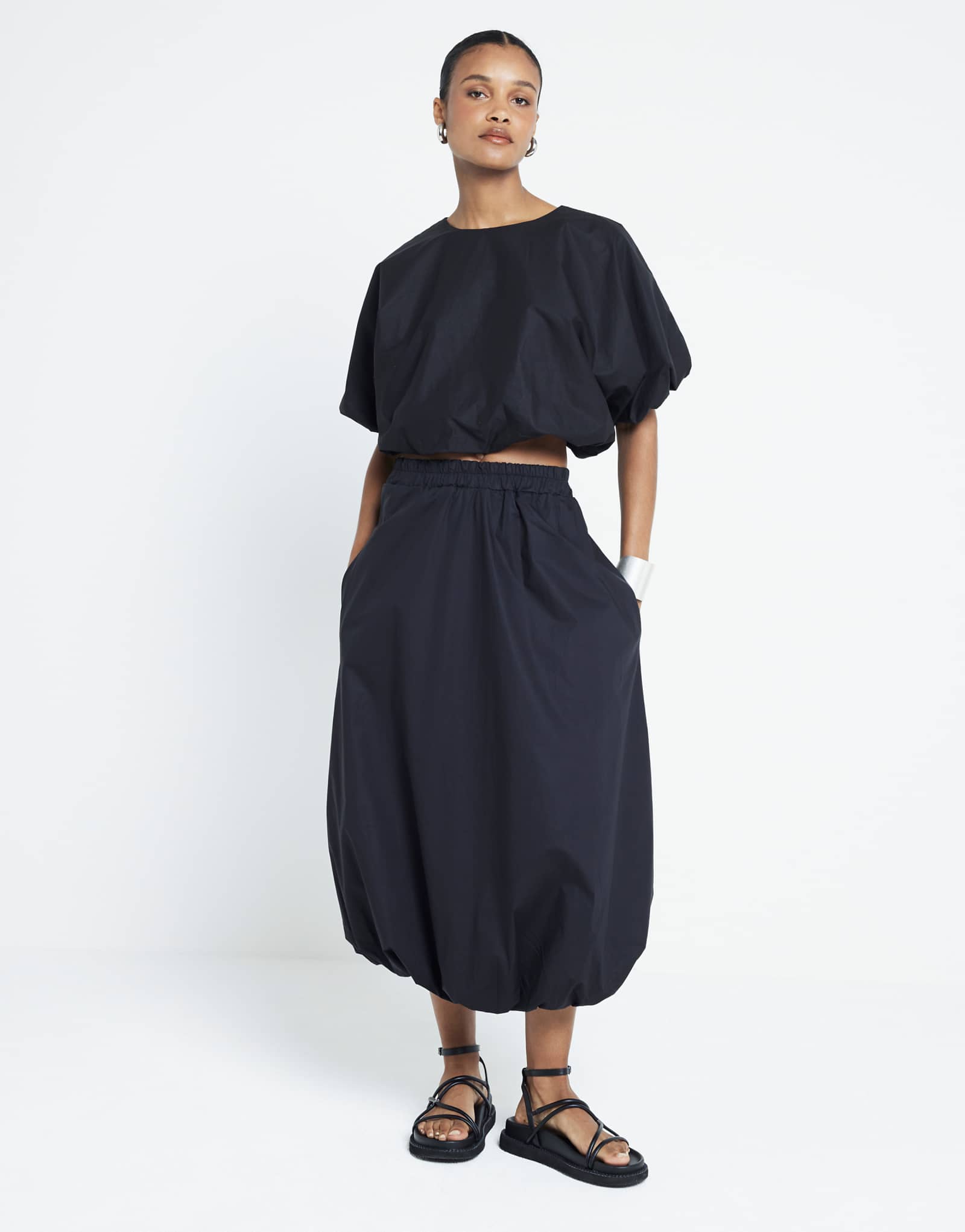 Юбка-миди River Island bubble черного цвета 13790₽