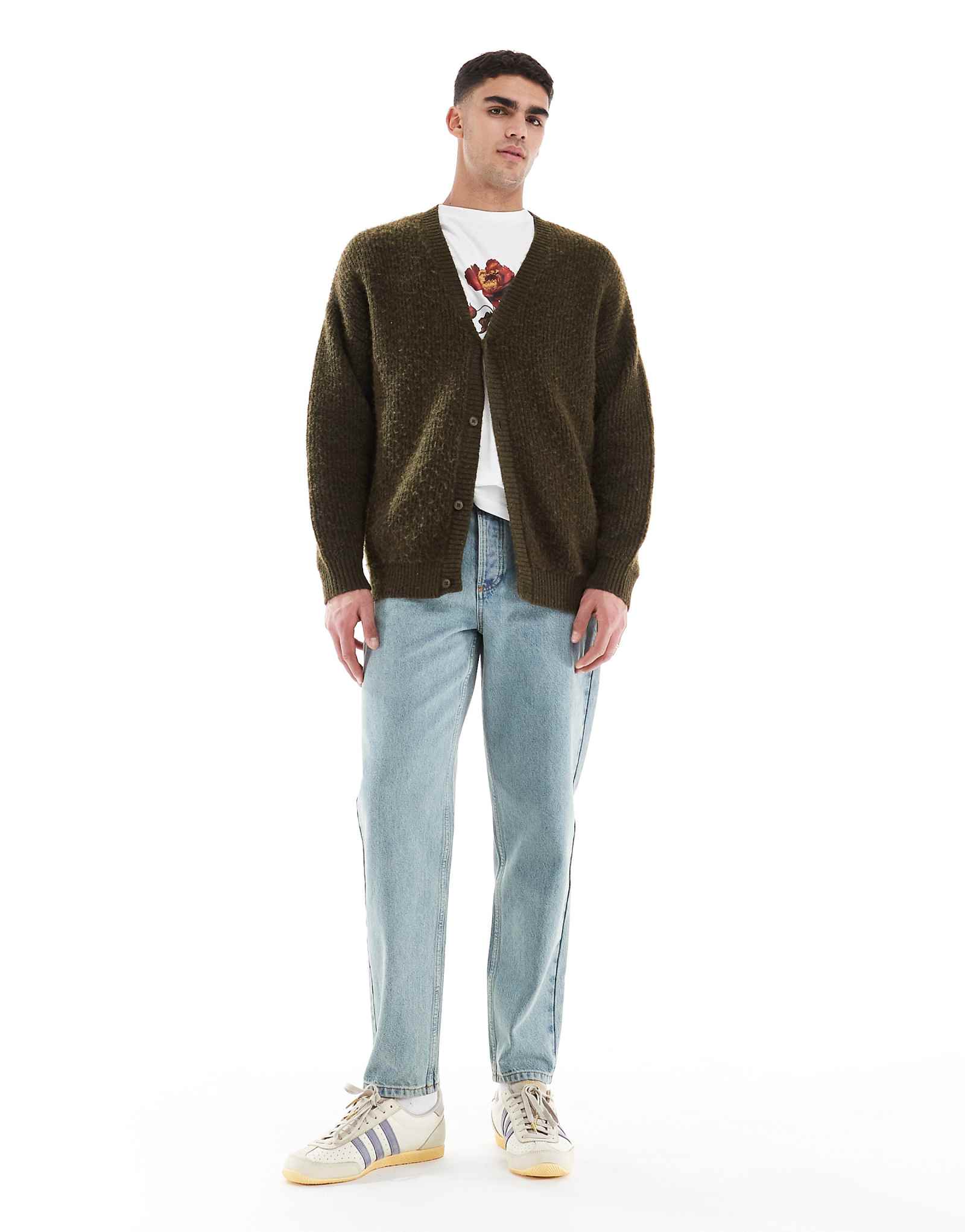 Зауженные джинсы Topman светло-зеленого оттенка