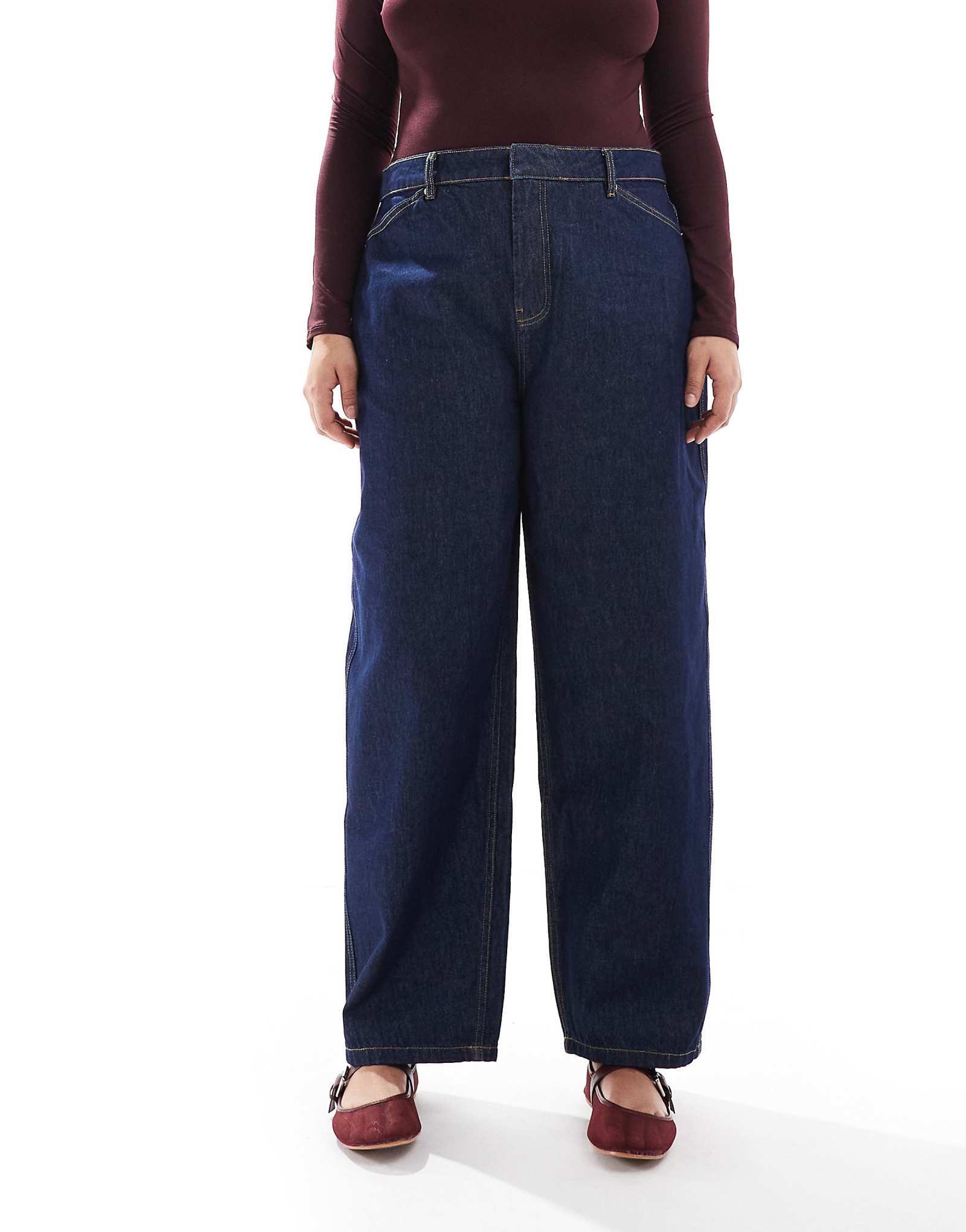 Асос дизайн Кривой учетом баррель джинсы полоскание стирка 2890₽