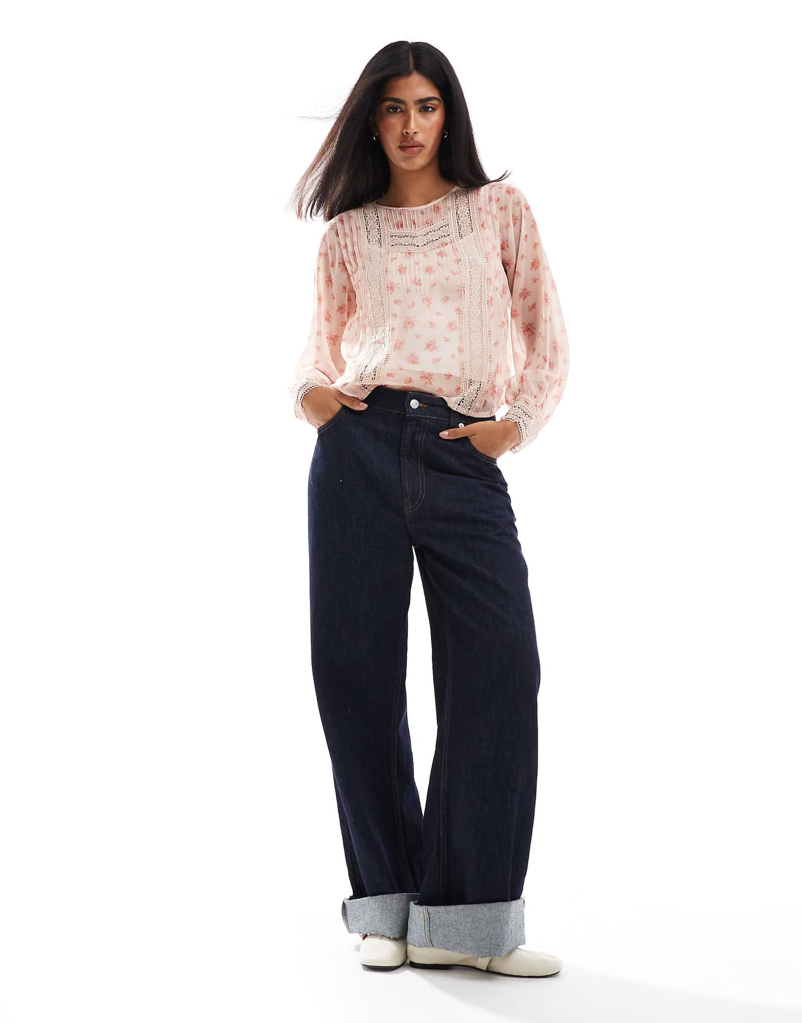 Блузка мисс Селфридж с отделкой в мелкий принт 8790₽