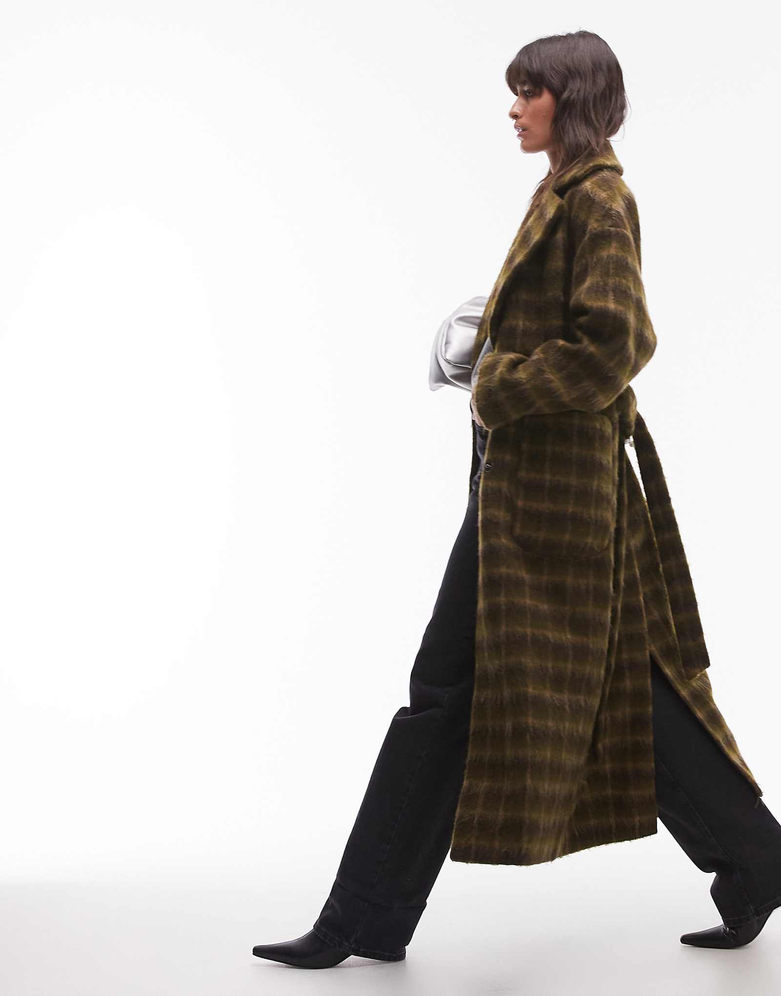 Вечернее пальто в матовую клетку от Topshop из нескольких цветов 34490₽