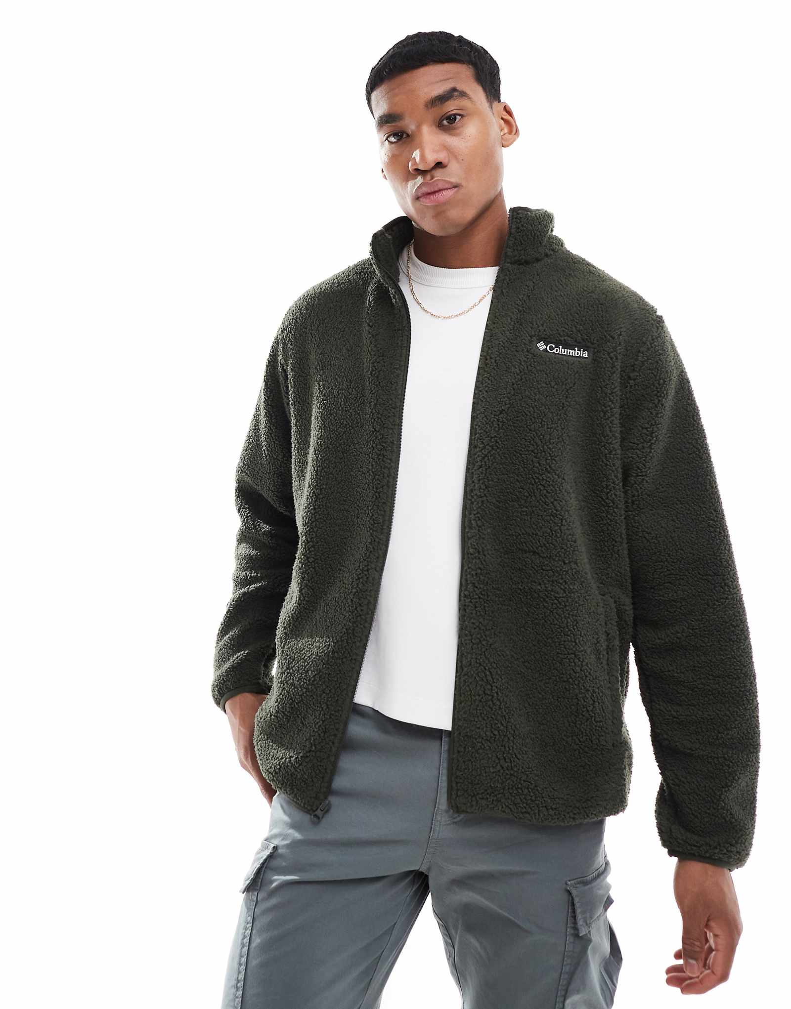 Куртка Columbia Rugged Ridge sherpa на молнии зеленого цвета 13190₽