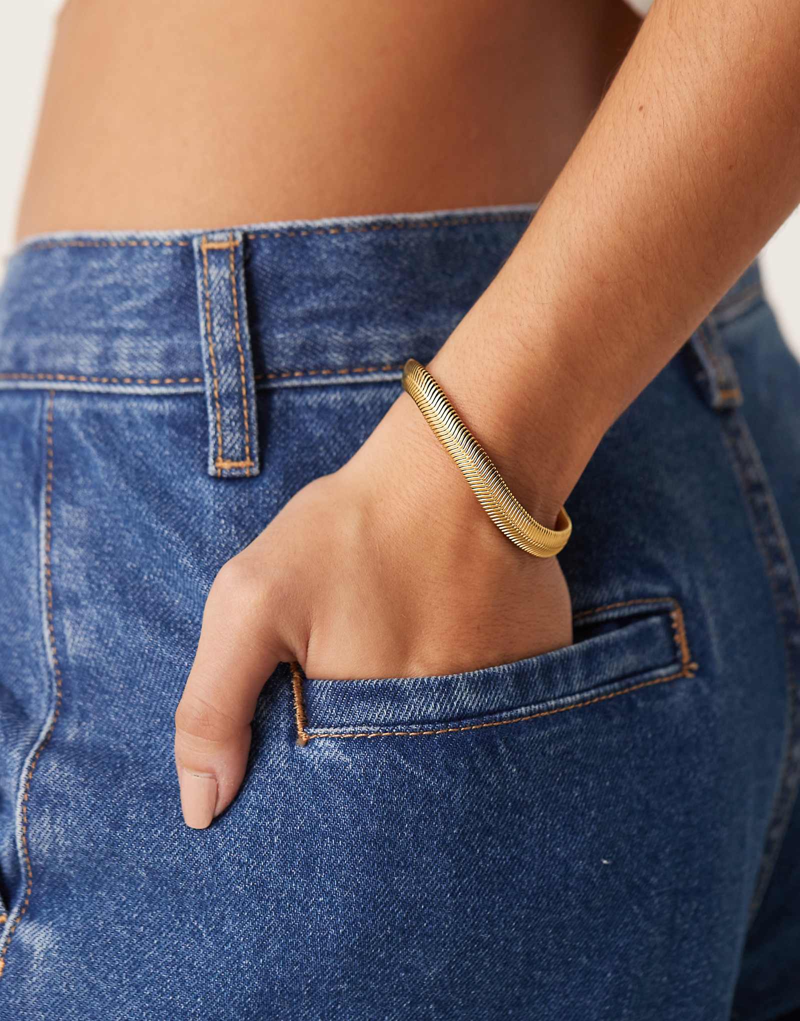 Потерянные души мягкий браслет-цепочка в виде змеи из нержавеющей стали с позолотой 18 карат