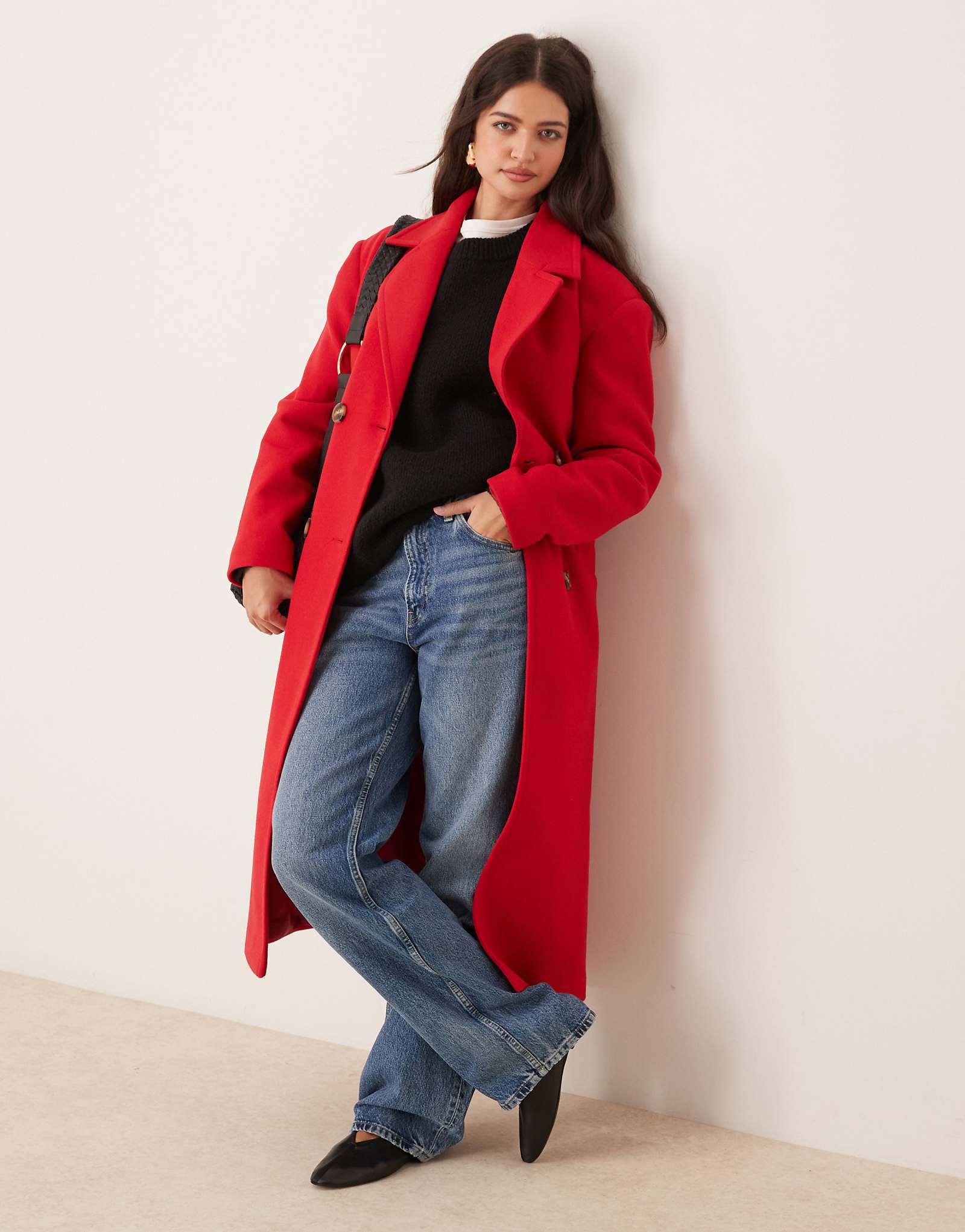 Вечернее пальто мисс Селфридж с поясом и запахом ярко-красного цвета 26290₽