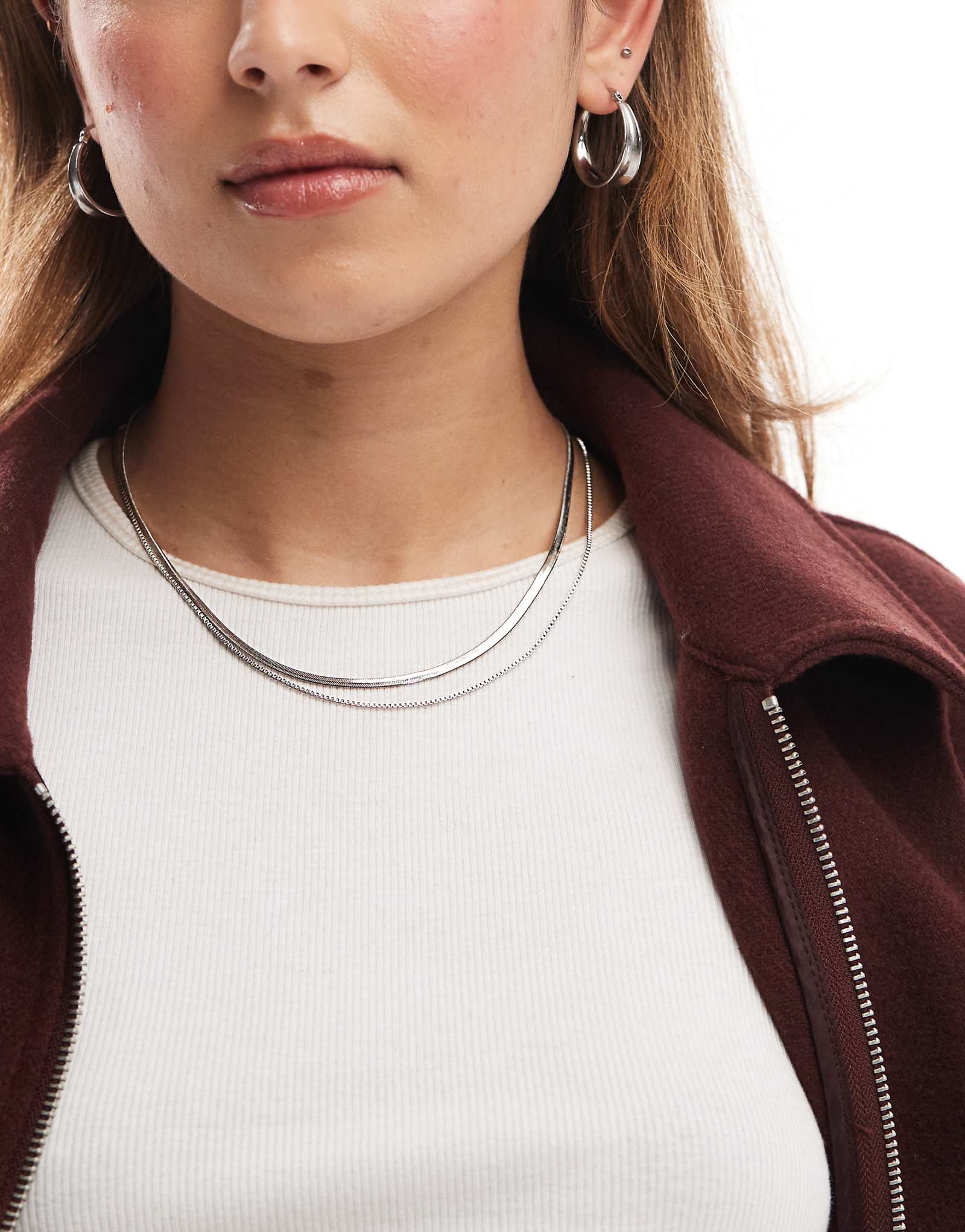 Колье из двух частей на серебряной цепочке 4490₽