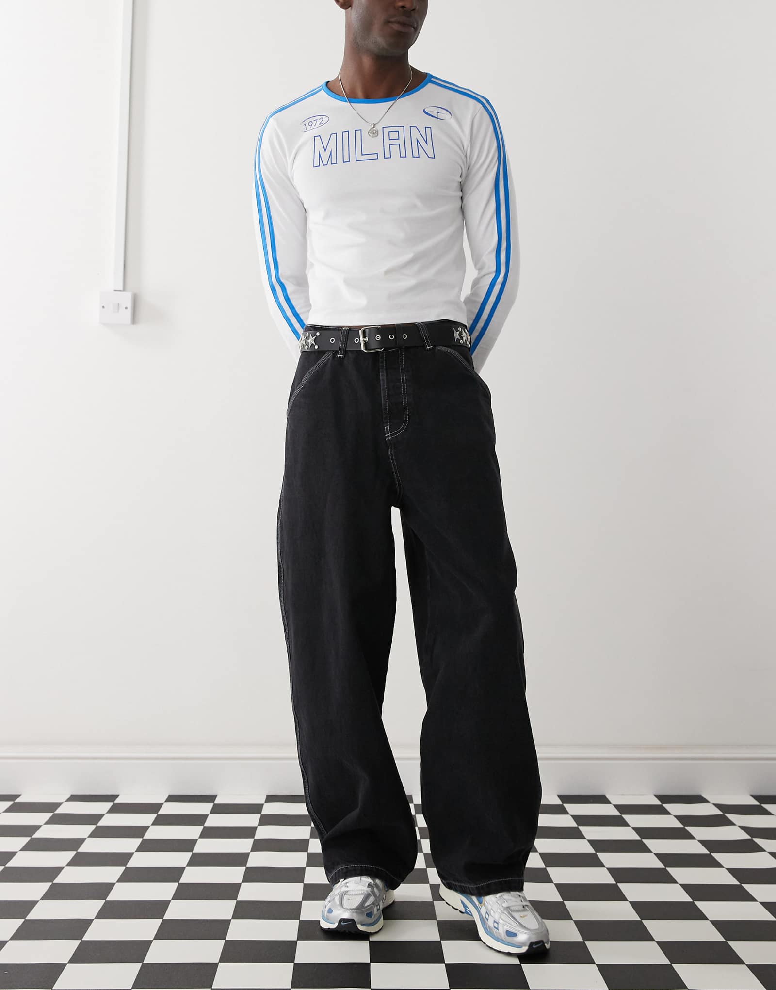 Джинсы широкие COLLUSION черного цвета 4990₽