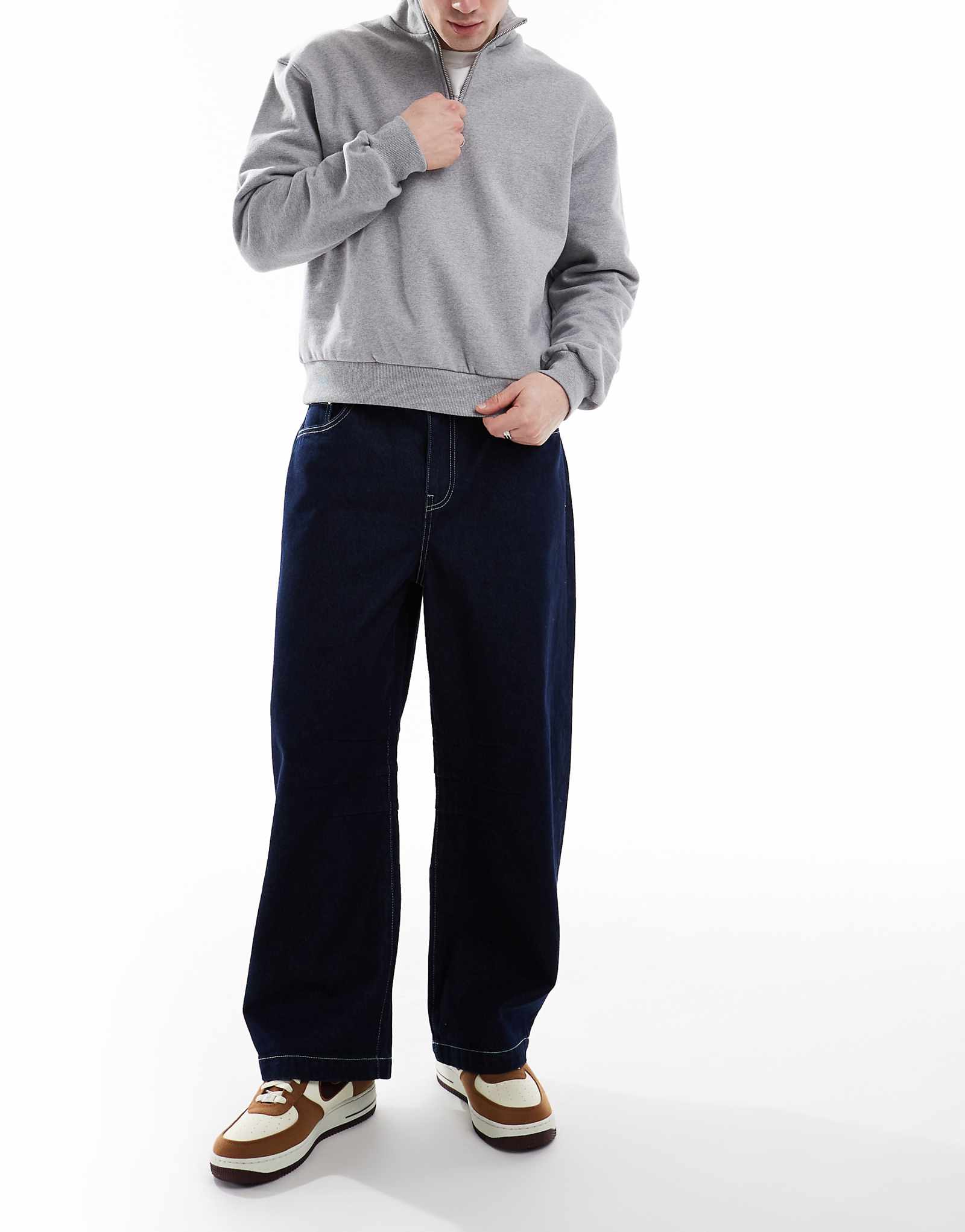 ДИЗАЙНЕРСКИЕ джинсы ASOS в форме подковы цвета индиго 5590₽