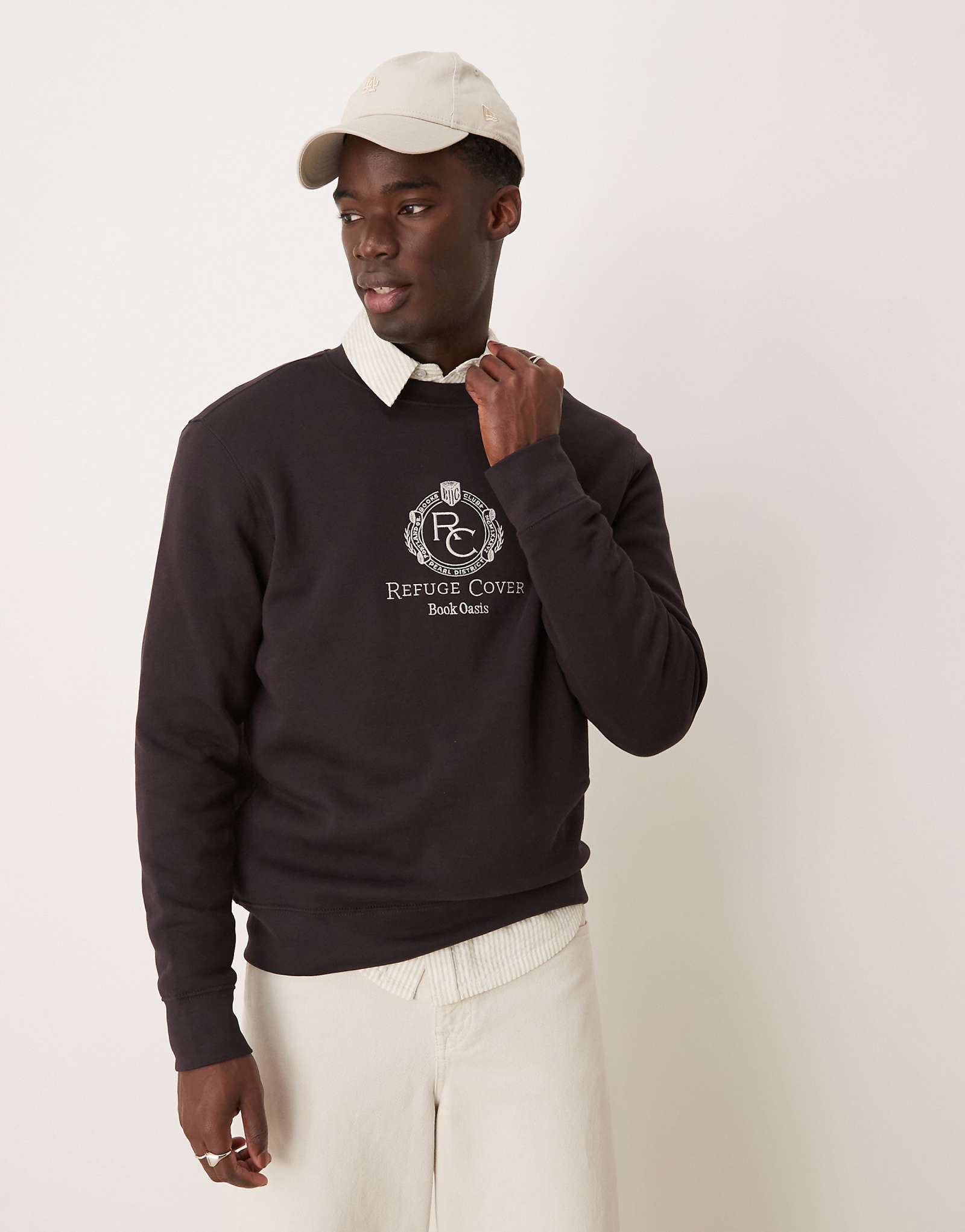 Толстовка с круглым вырезом и логотипом Mango varsity бордового цвета 5790₽