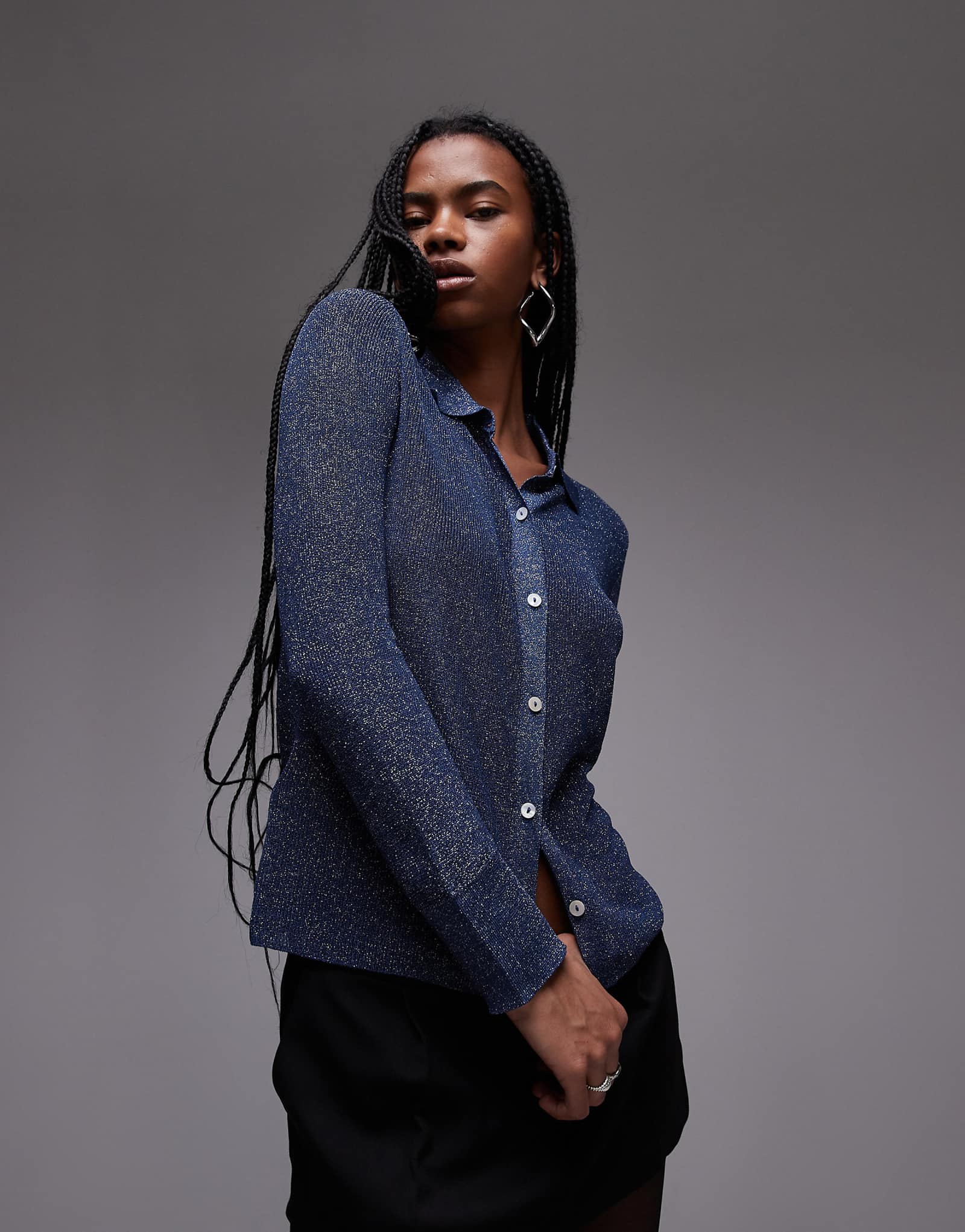 Кардиган цвета манго синего цвета 7490₽