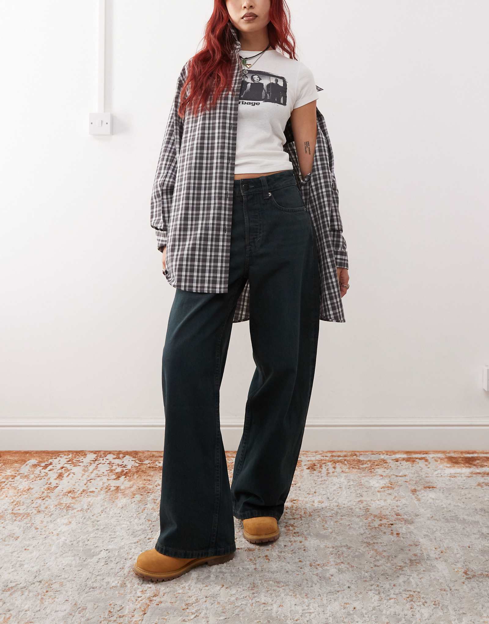 Свободные мешковатые джинсы Monki Peggy с низкой посадкой дымчато-синего цвета 7990₽