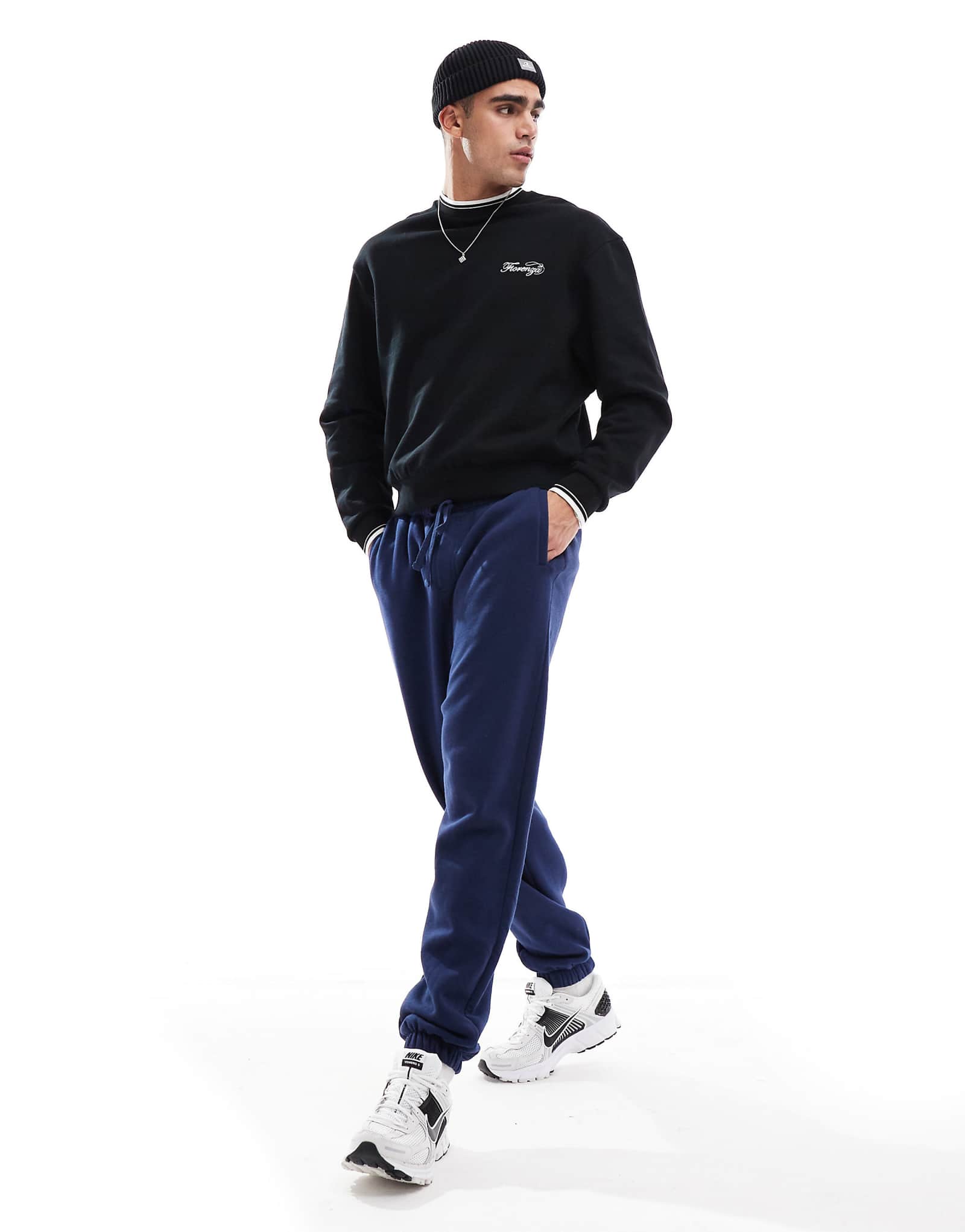 Мешковатые спортивные брюки с манжетами из хлопка цвета индиго 4990₽