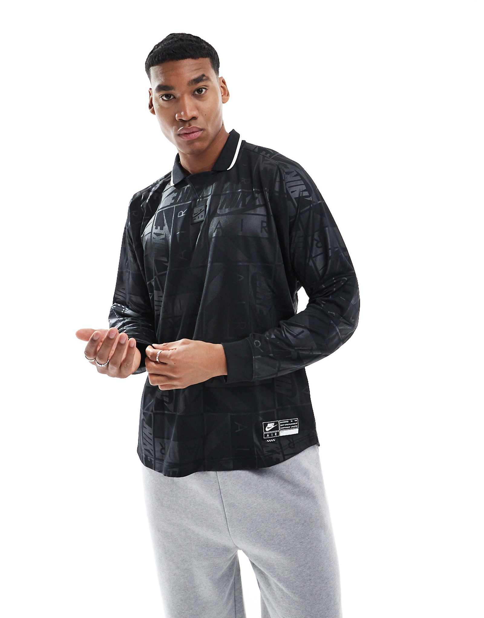 Футбольная рубашка Nike Air с длинным рукавом черного цвета 6490₽