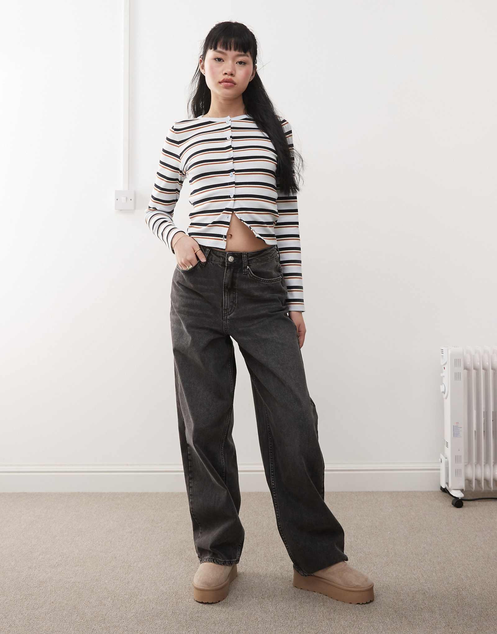 Мешковатые джинсы мисс Селфридж из легкой черной стирки 3190₽