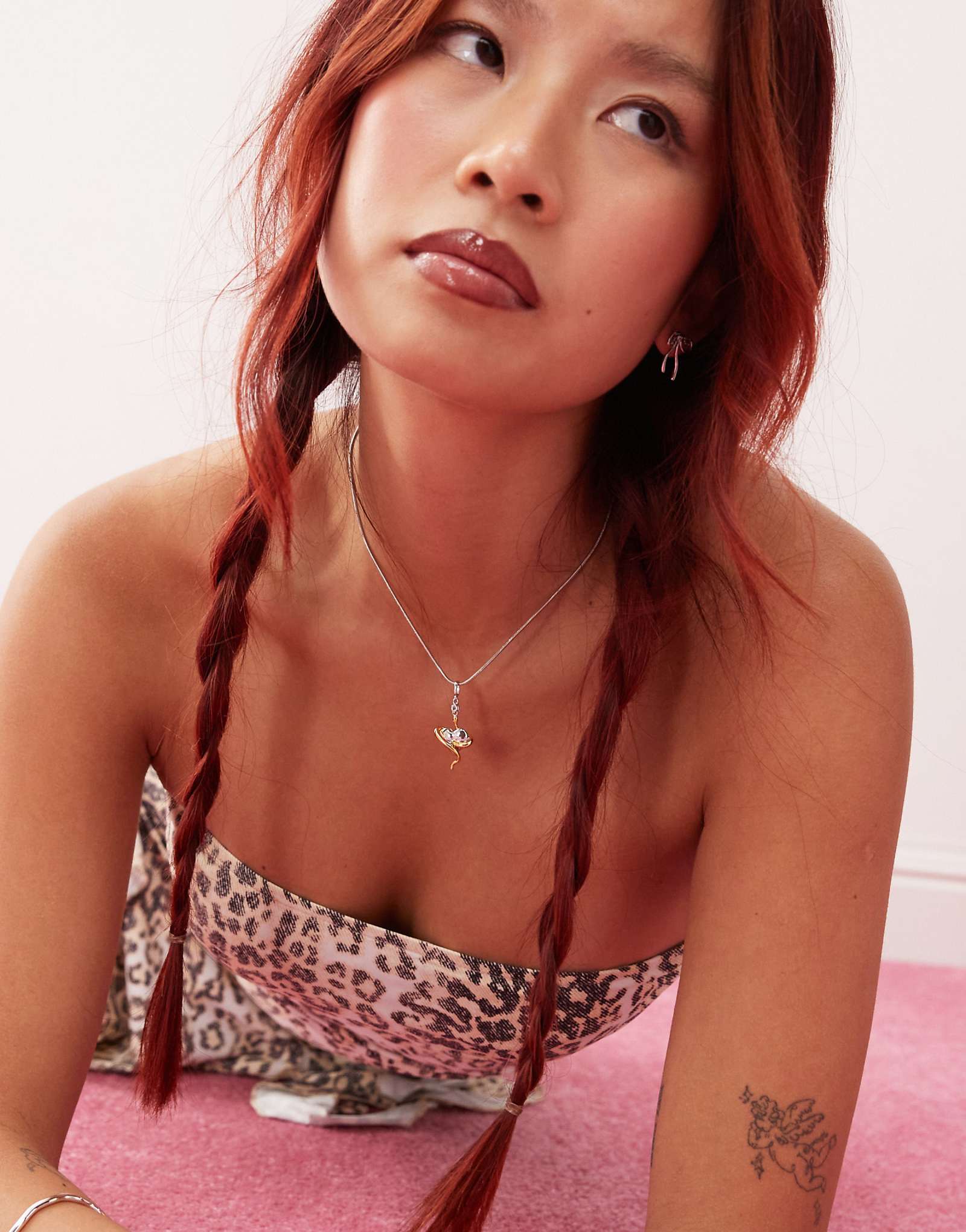 Колье En Route Heart's Guardian Serpent из 18-каратного золота с родиевым покрытием