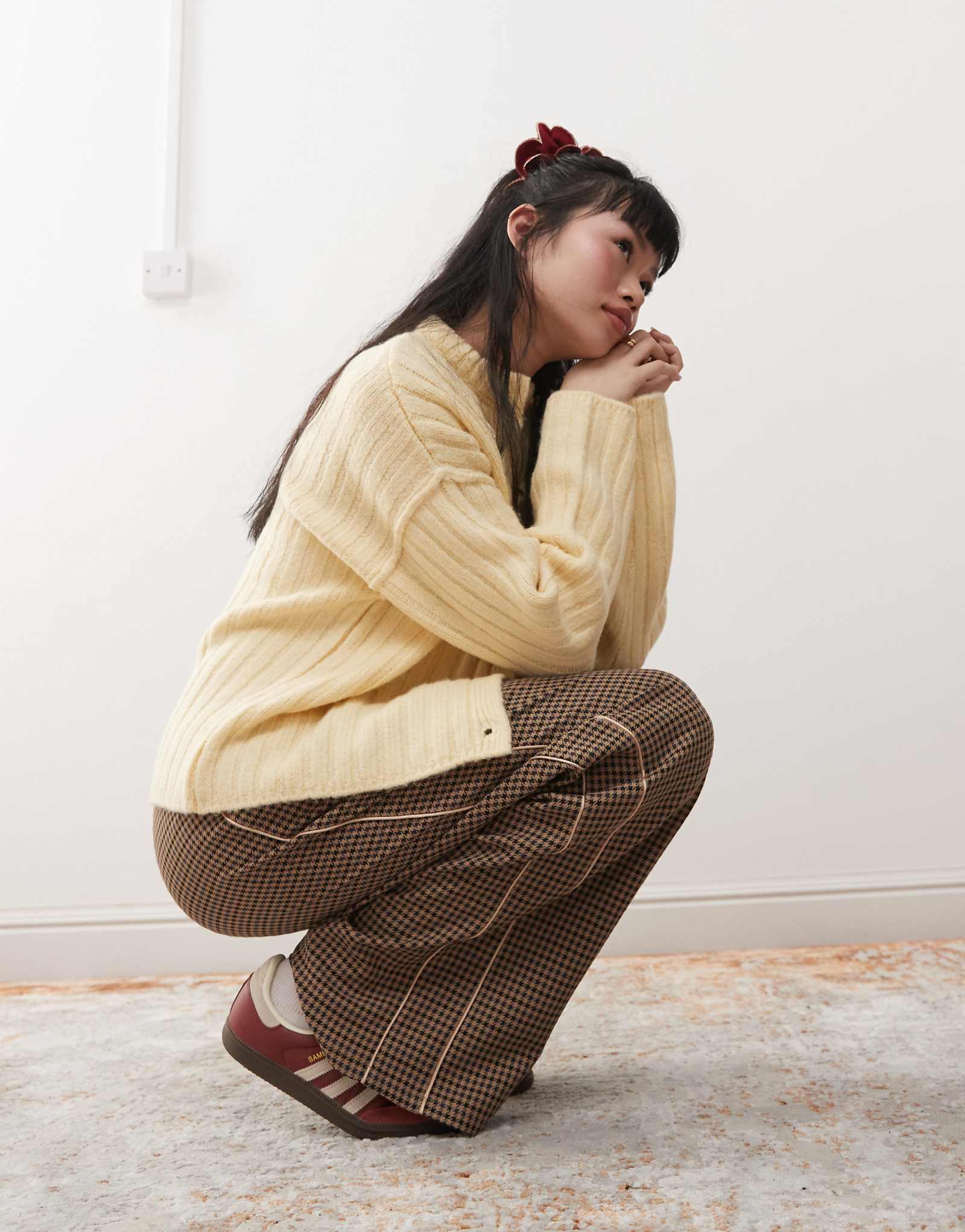 Сшитые на заказ брюки Miss Selfridge в коричневую клетку 11090₽