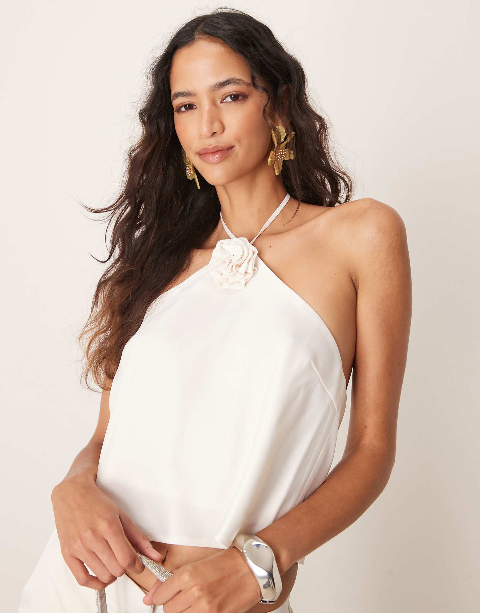 Топ с корсажем на бретельках YAS цвета гардении белого цвета - часть комплекта 13690₽