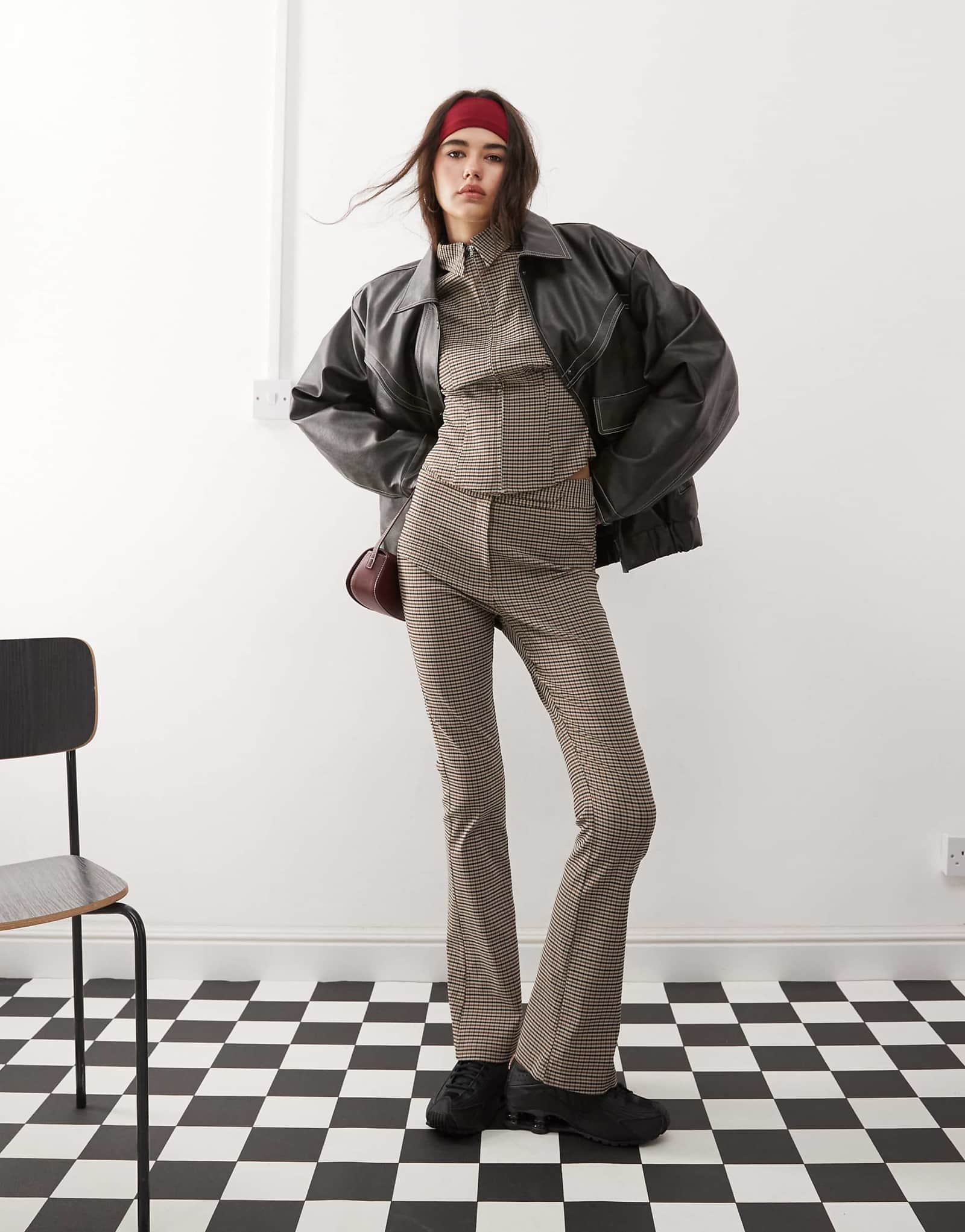 КОМБИНИРОВАННЫЕ брюки в клетку с низкой посадкой состоящие из нескольких частей комплекта 3190₽