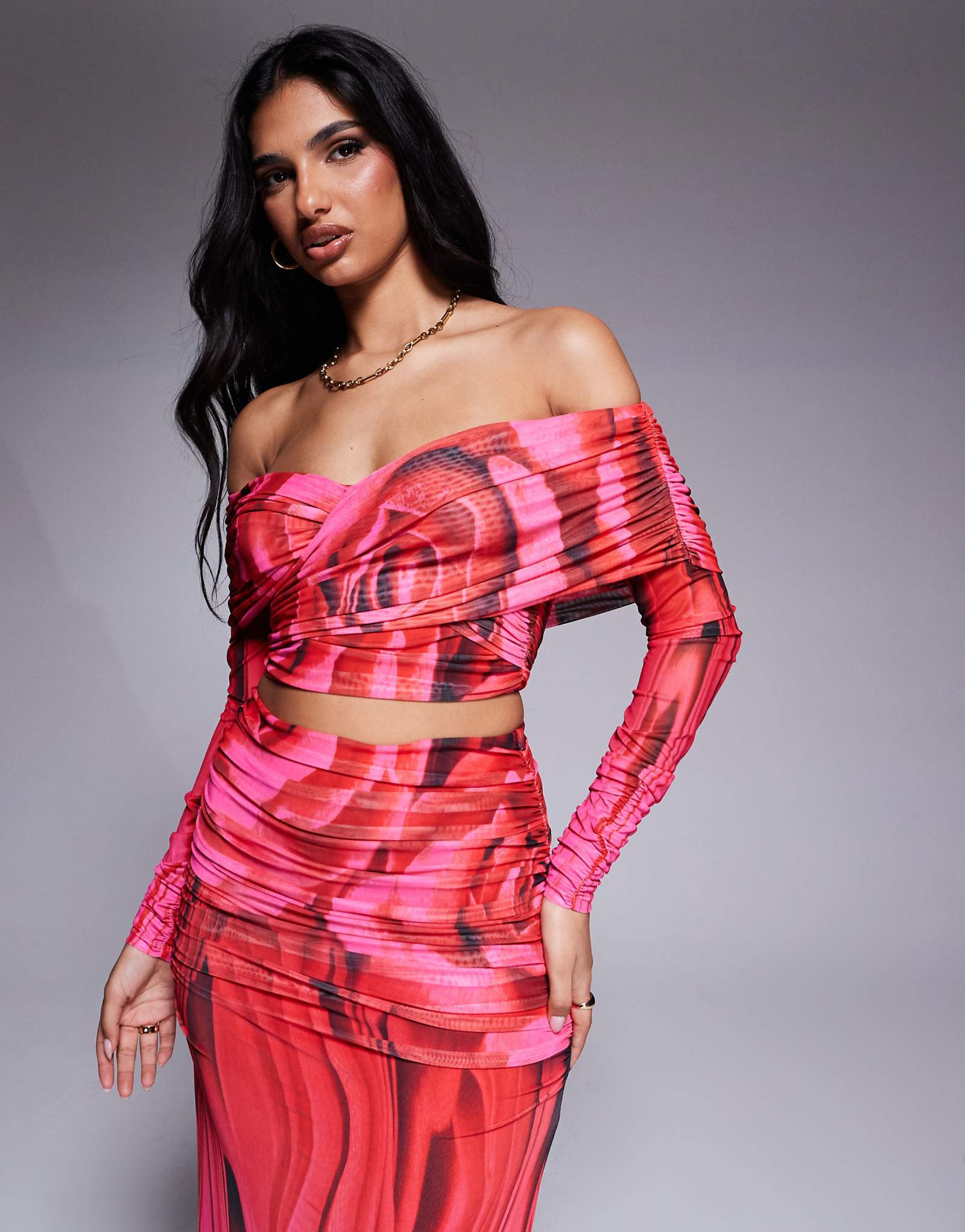 Топ с длинными рукавами в складку от AFRM Dido из высококлассного розового цвета