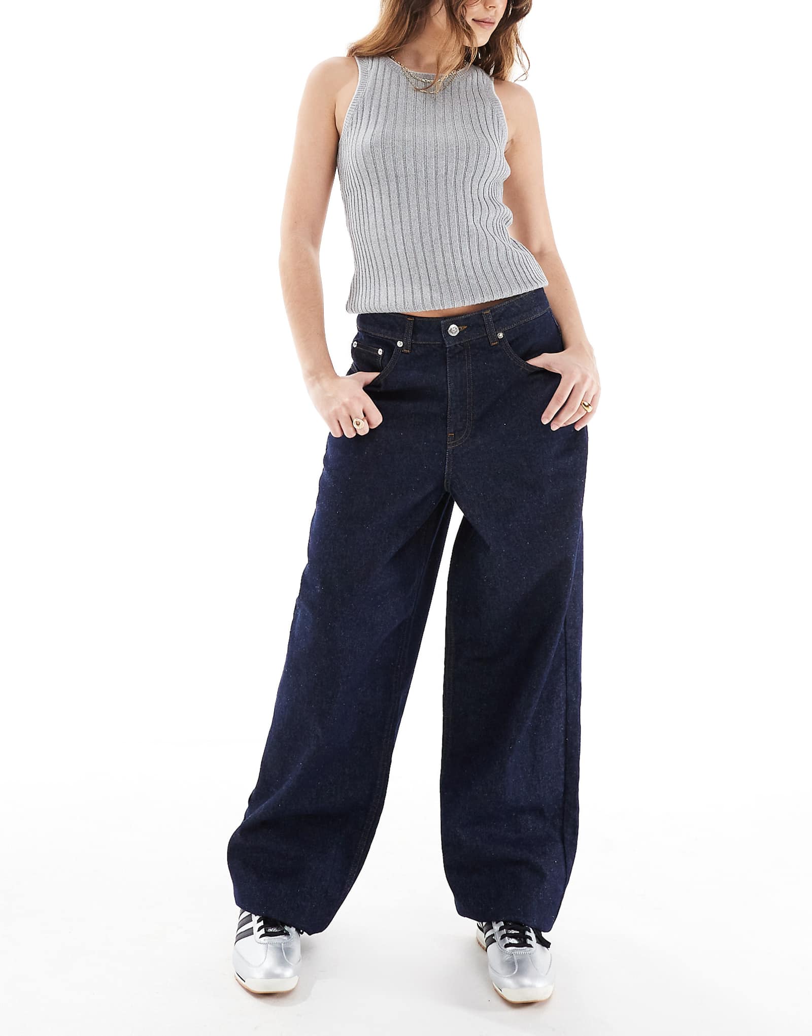 Мешковатые джинсы Miss Selfridge dark с полосканием для стирки 6890₽