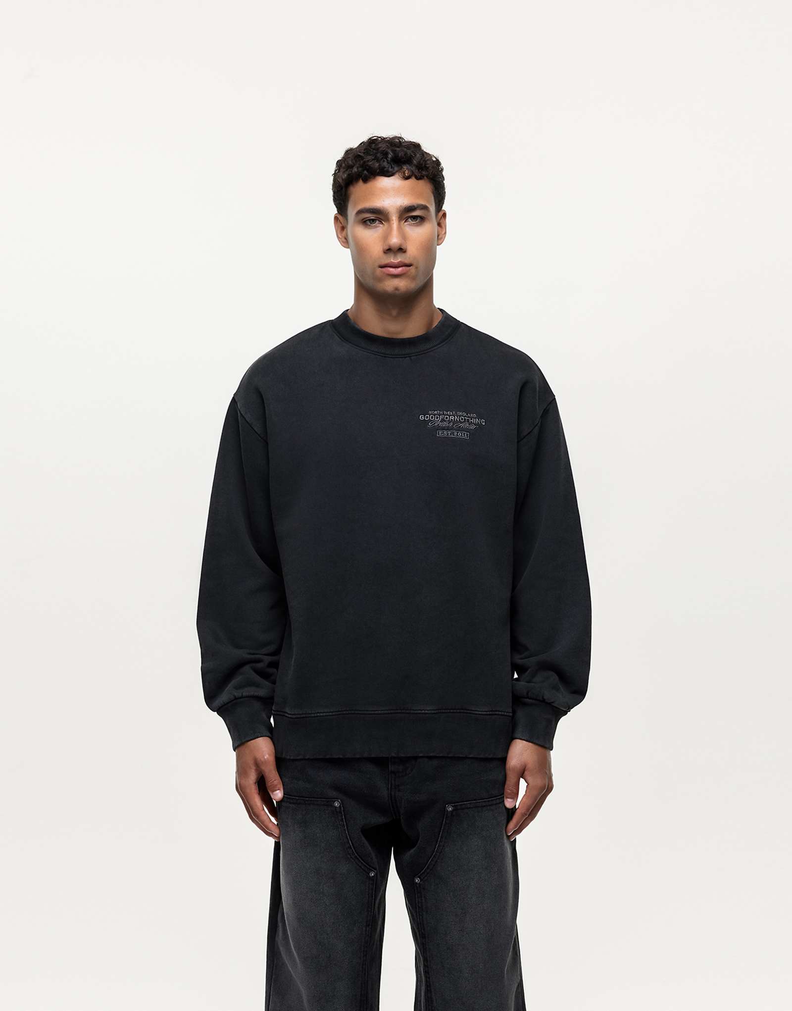 Толстовка Good For Nothing с частичным швом черного цвета стиранная входит в комплект 10090₽