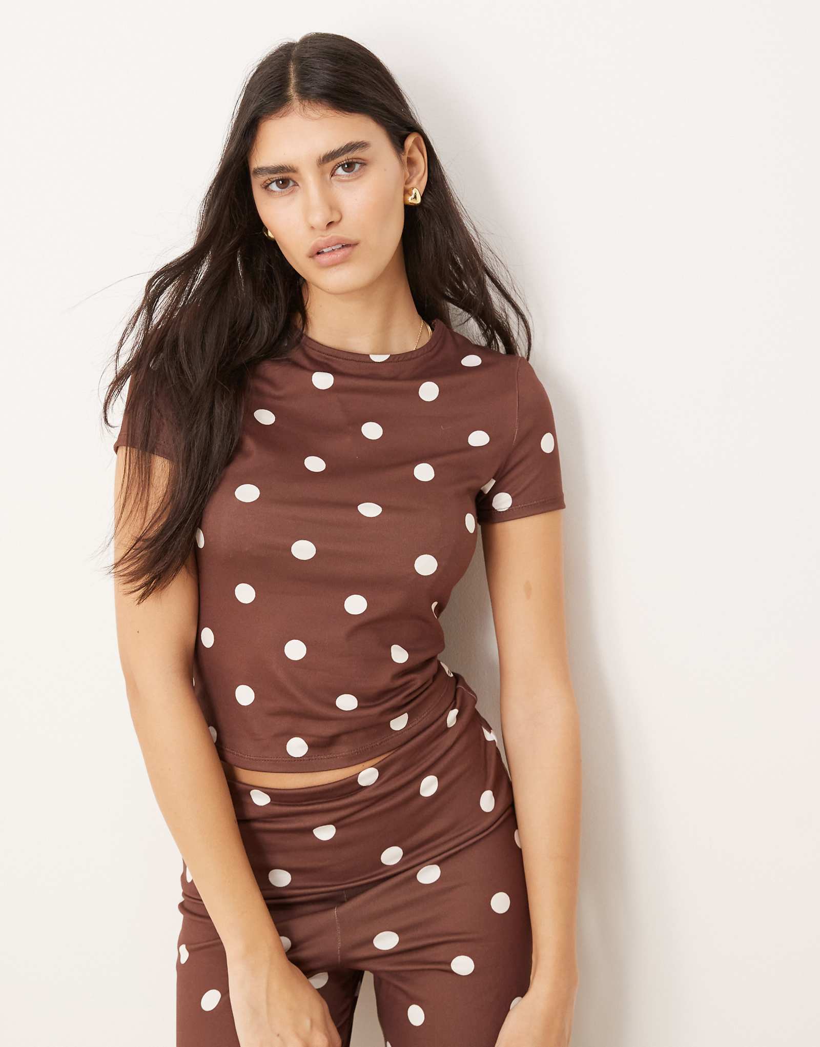 ДИЗАЙНЕРСКАЯ детская футболка ASOS в коричневый горошек - часть комплекта 2190₽