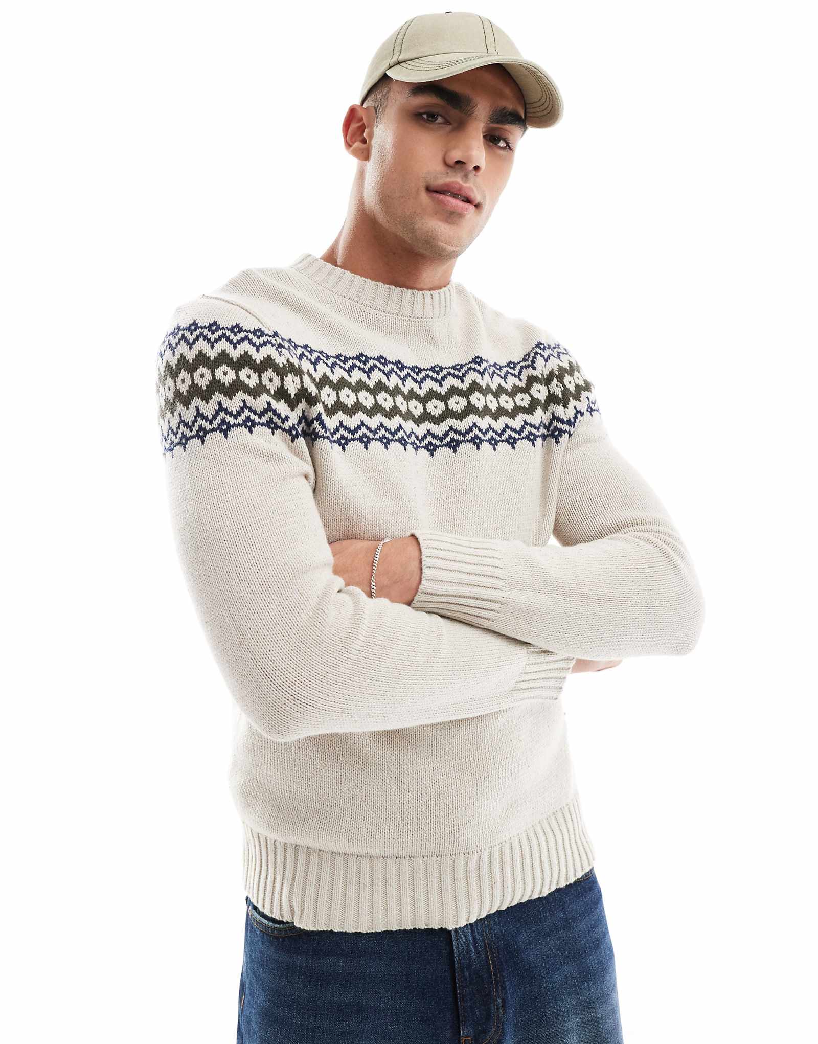 Зимний трикотажный свитер Scalpers Zorn кремового цвета 23390₽