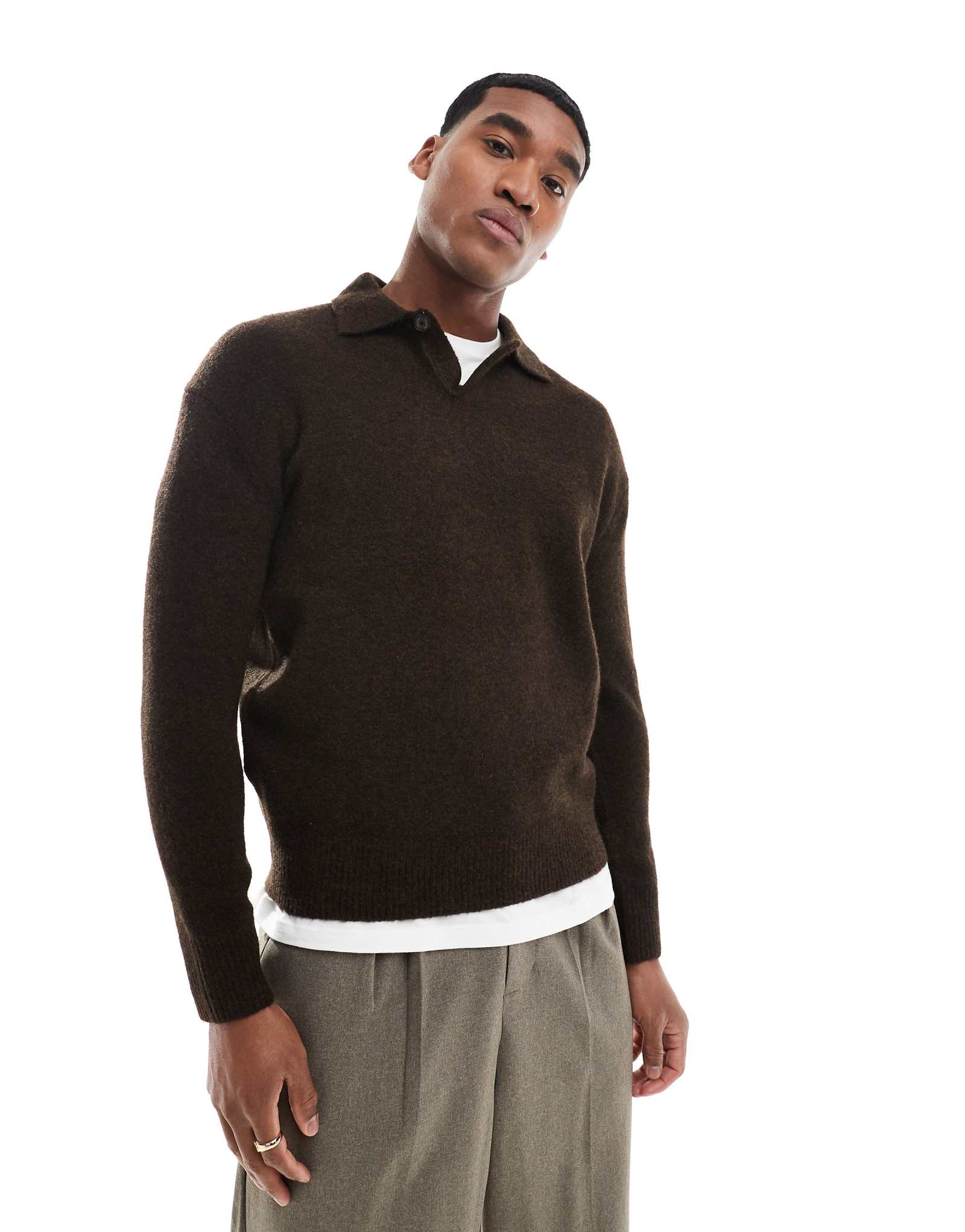 Трикотажное поло Scalpers Richmond коричневого цвета 25490₽