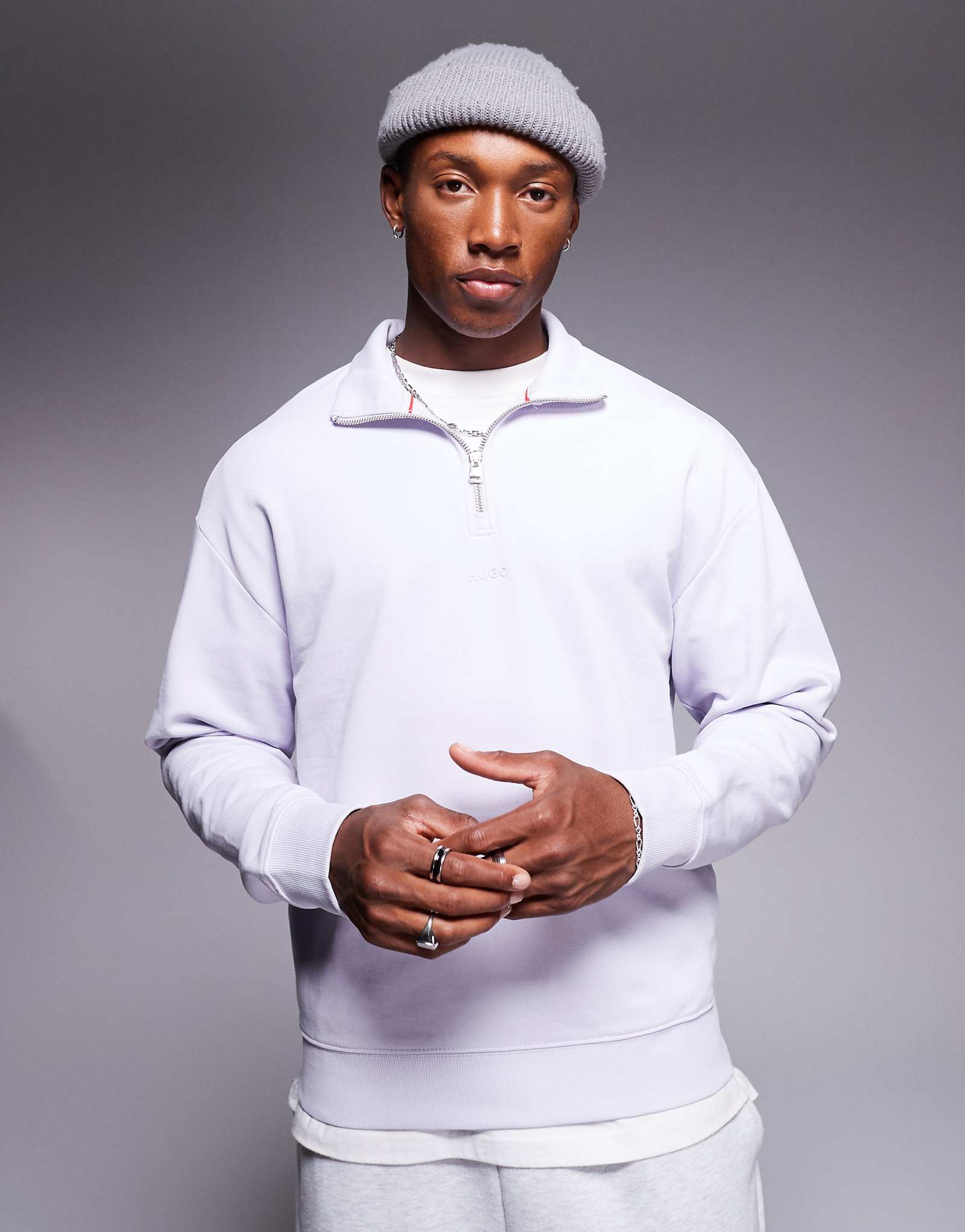 Толстовка HUGO Red durty на молнии светло-фиолетового цвета 21290₽