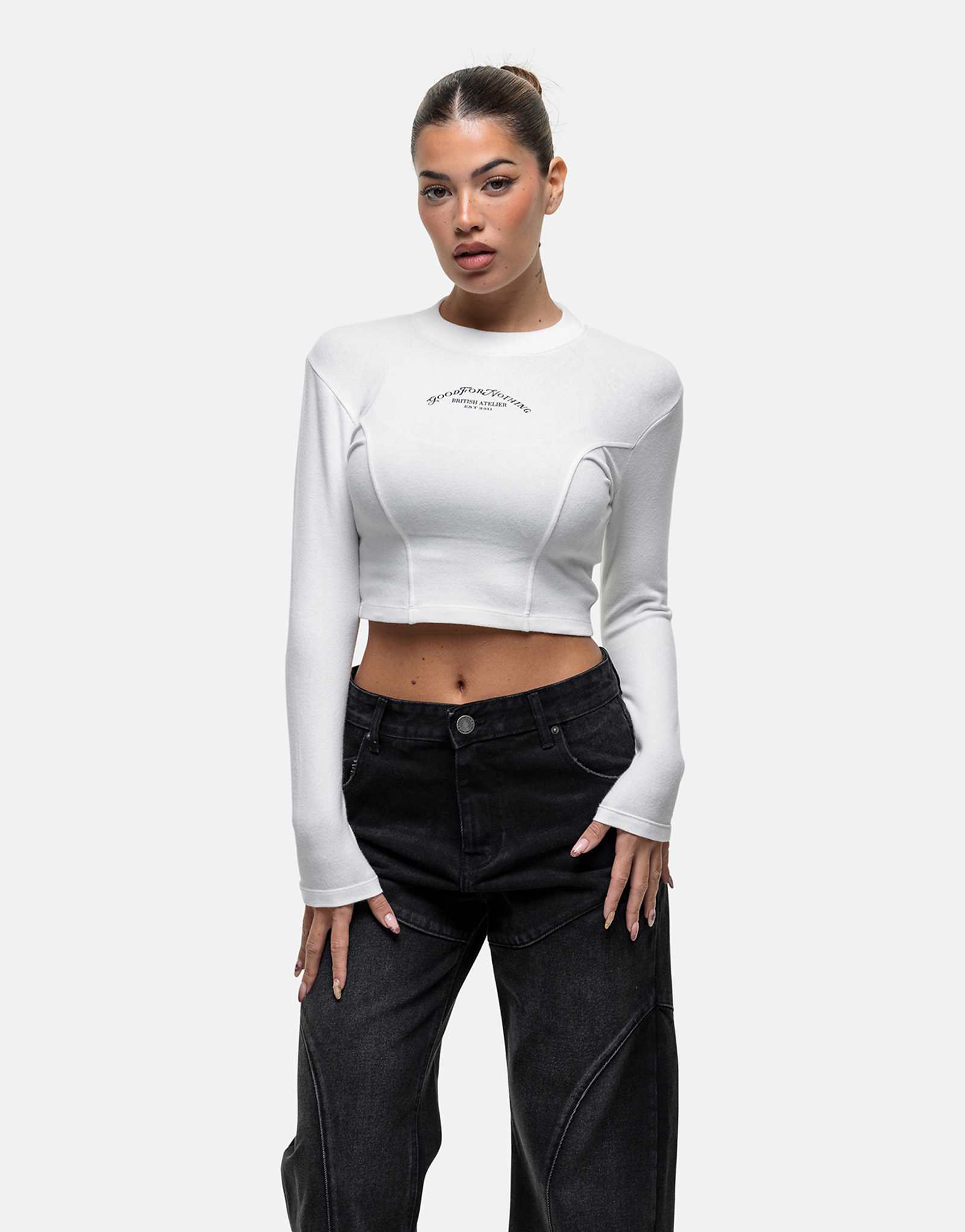 Фирменная футболка с длинным рукавом Good For Nothing core белого цвета 3090₽