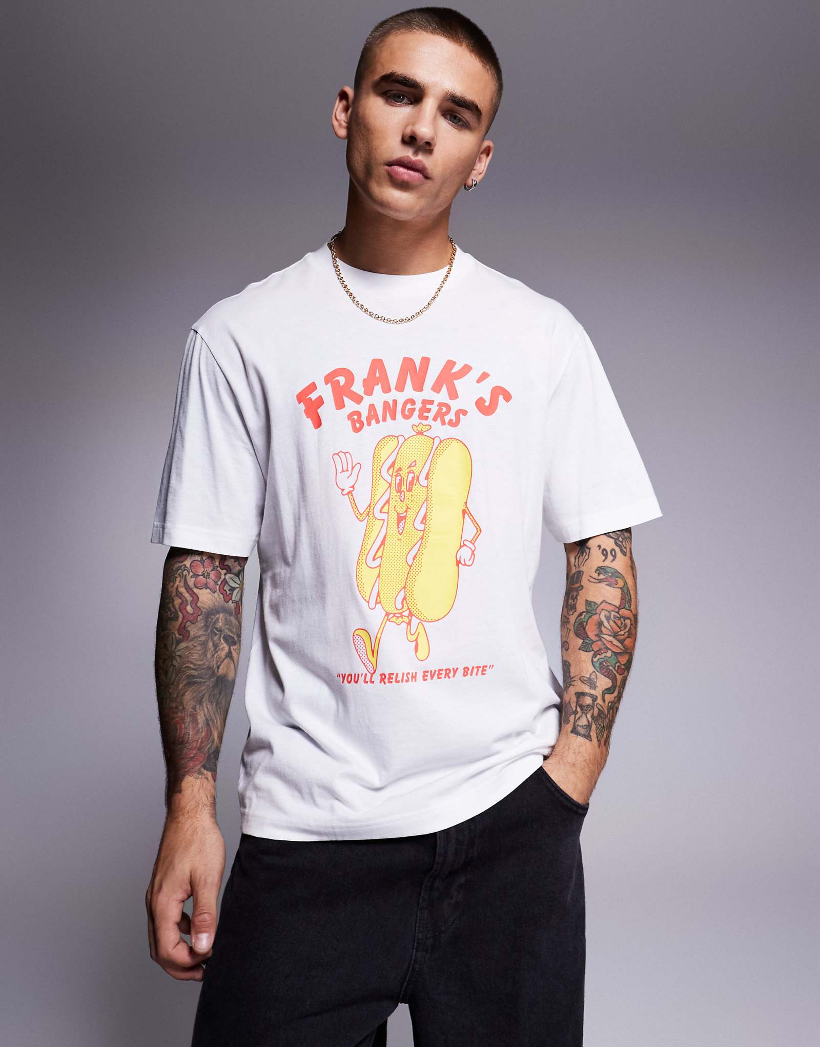 Белая футболка с принтом хот-дога HUGO Blue 8890₽