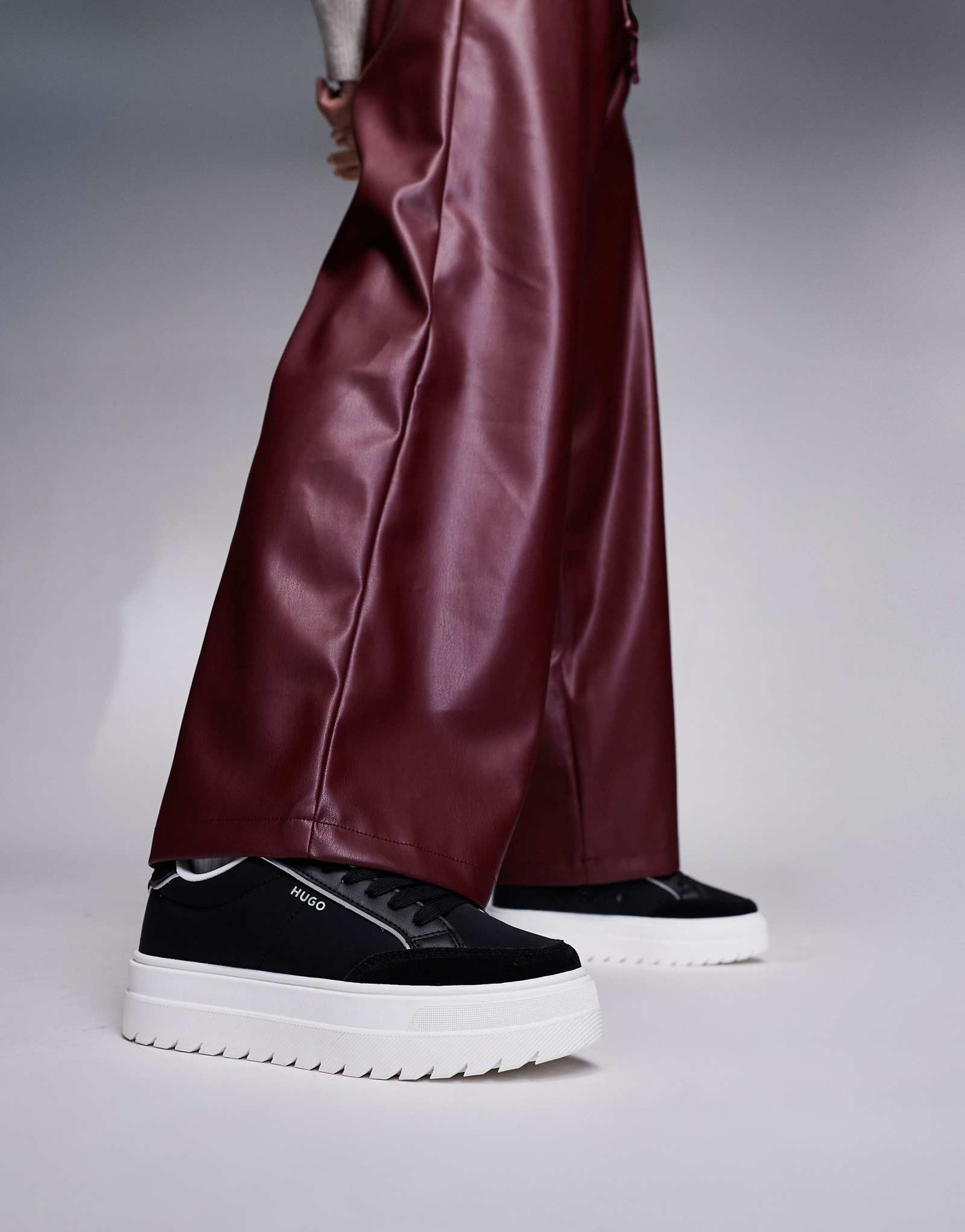 Черные кроссовки на платформе с нейлоновой отделкой HUGO Red Lyssa