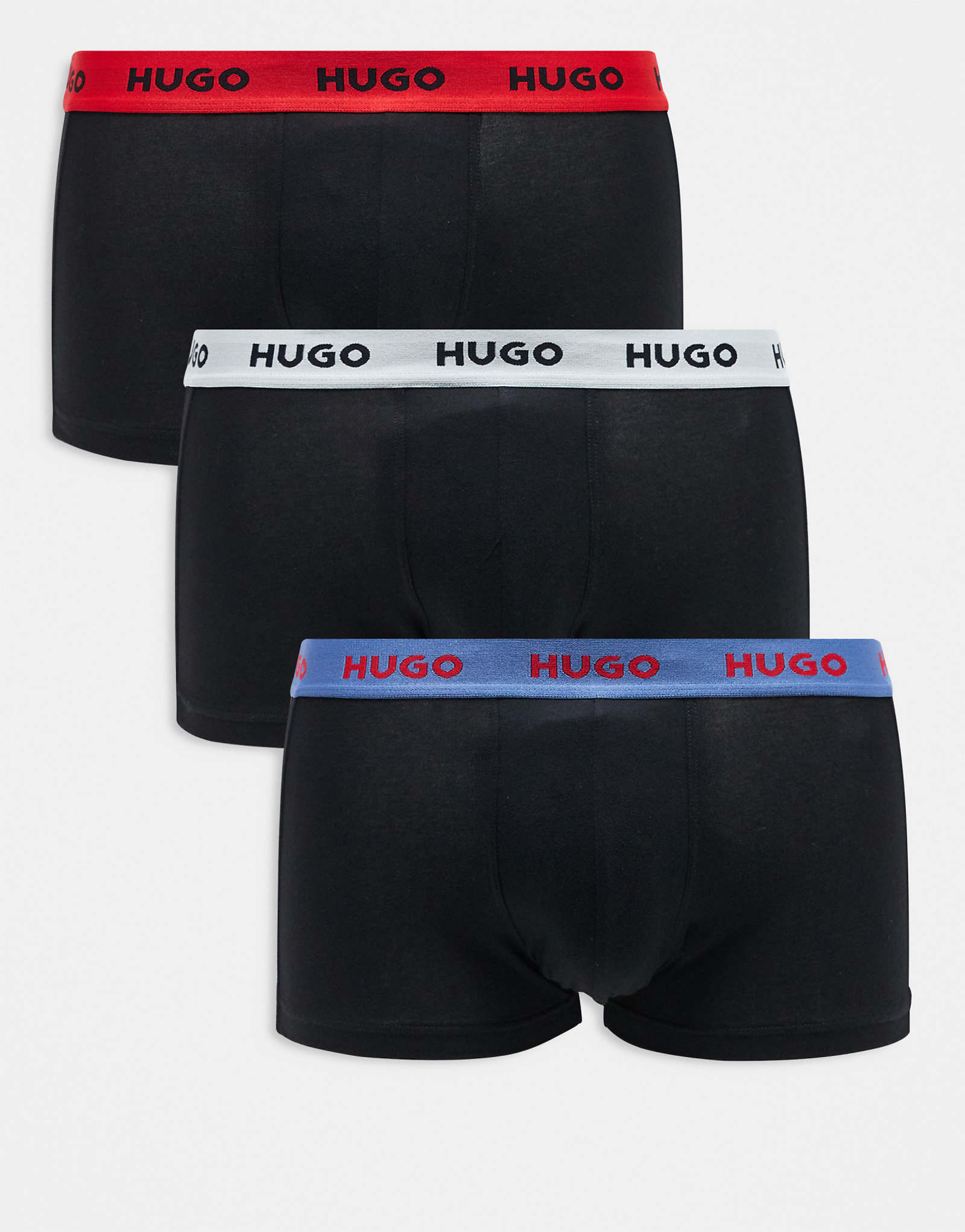 Черные плавки HUGO Bodywear из 3-х комплектов с контрастными цветными логотипами на поясе 5690₽