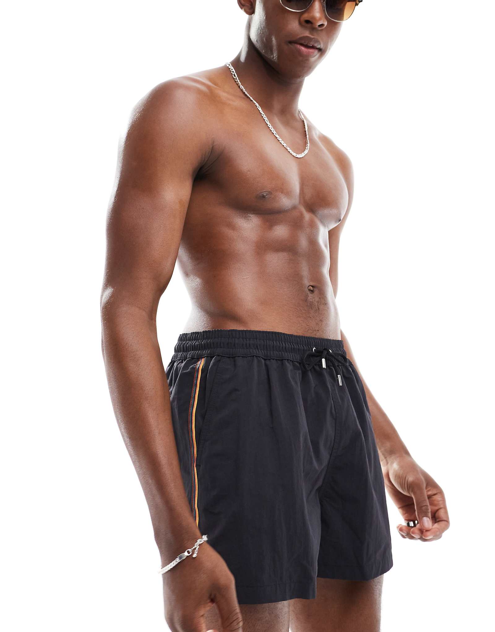 Плавательные шорты PS Paul Smith srtipe черного цвета 28590₽