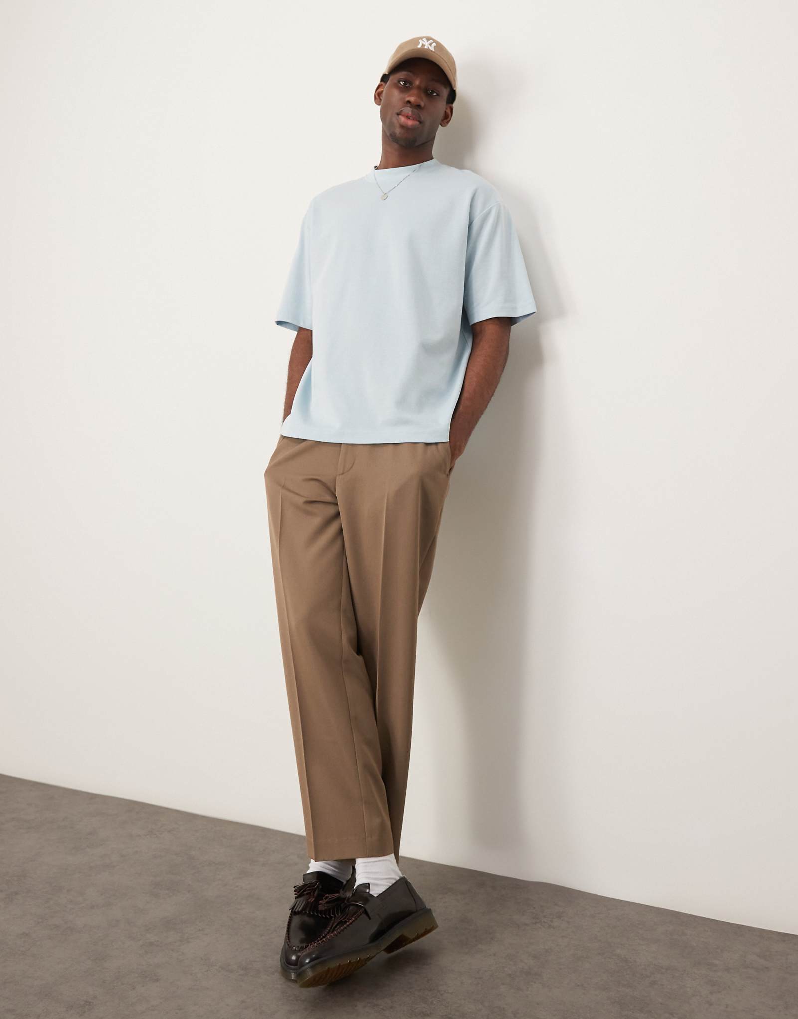 Футболка Selected Homme oversize heavy weight светло-голубого цвета 7090₽